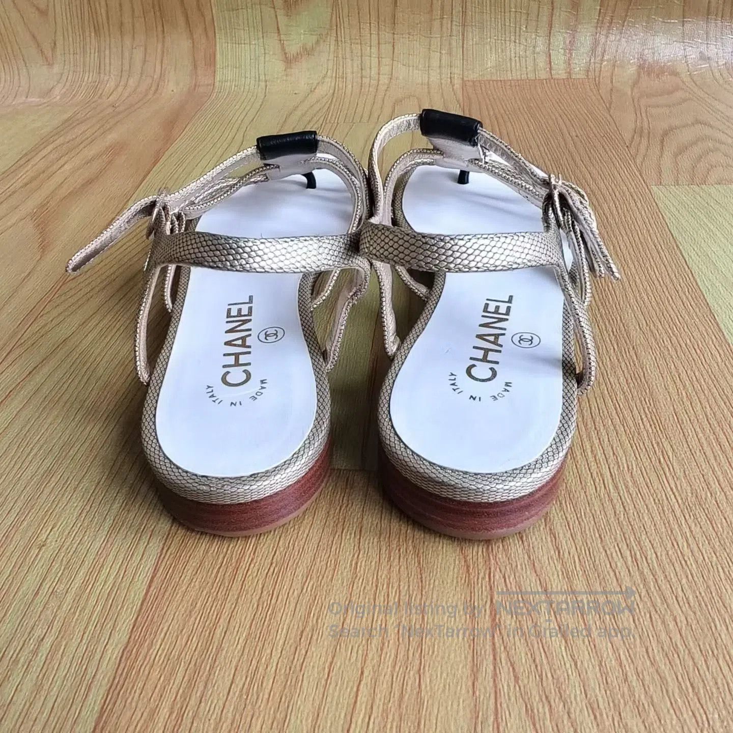 Chanel Chanel Leather Color-Block CC Logo Sandals| Size US 8 / IT 38 - 5 Thumbnail