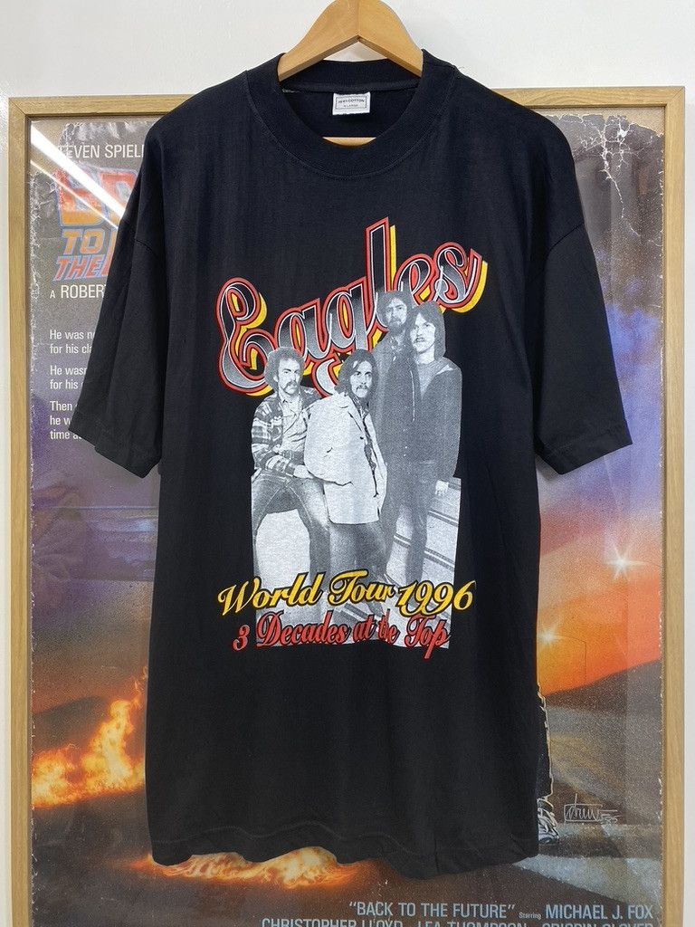 1996 Vintage Eagles Band Decades At The Top World Tour Tee