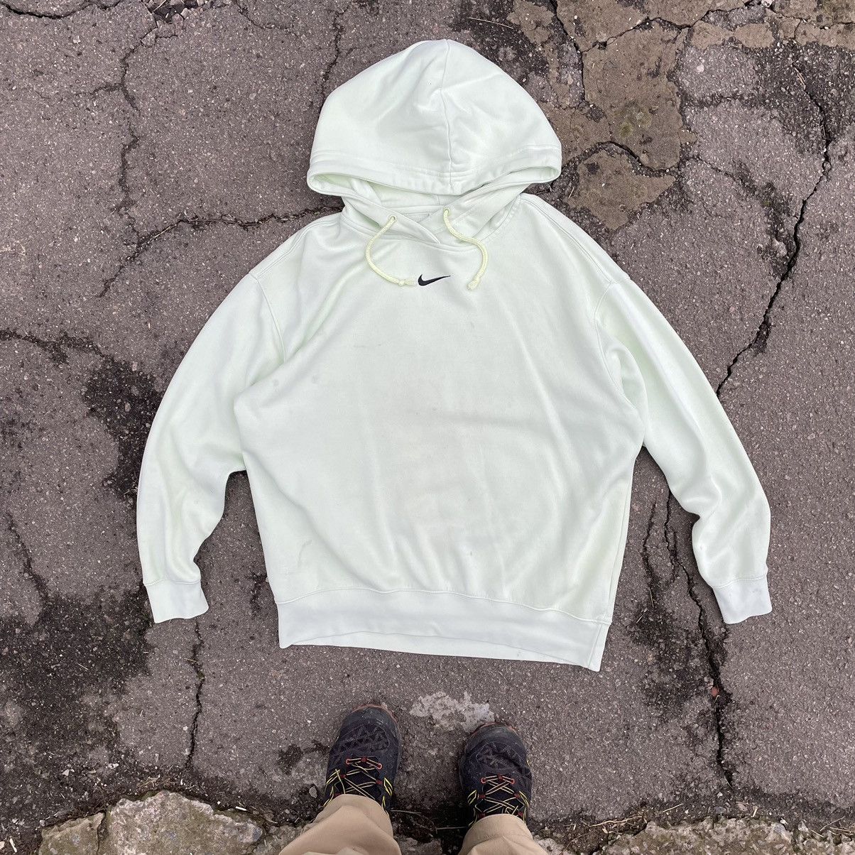 Nike × Vintage Vintage Nike Hoodie Centre Logo 90s Streetwear Sweater Y2K Size US S / EU 44-46 / 1 - 1 Thumbnail