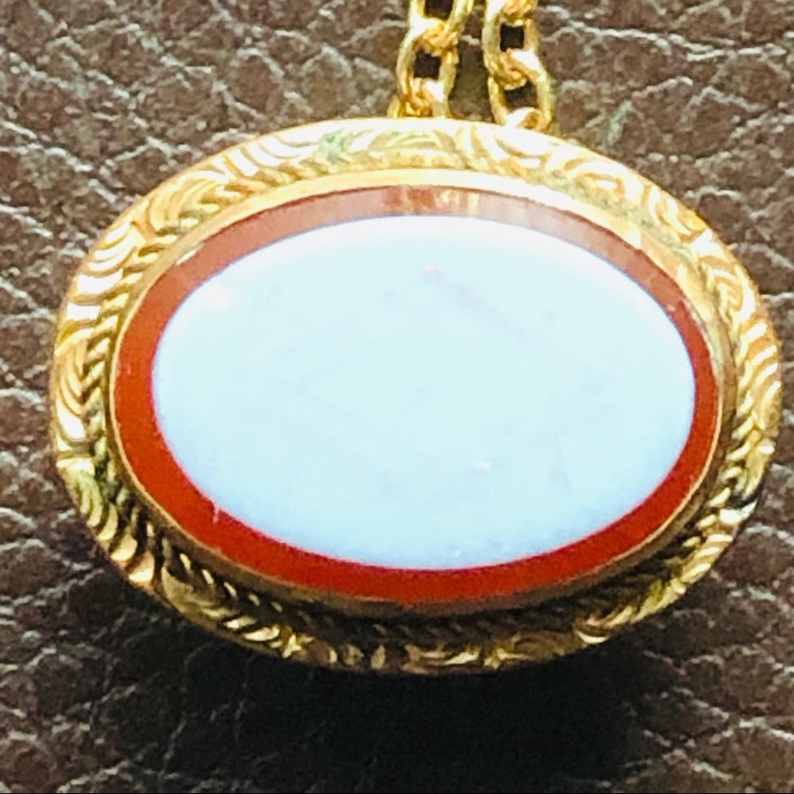 Vintage Vintage repurpose etched glass pendant on chain necklace Size ONE SIZE - 13 Thumbnail