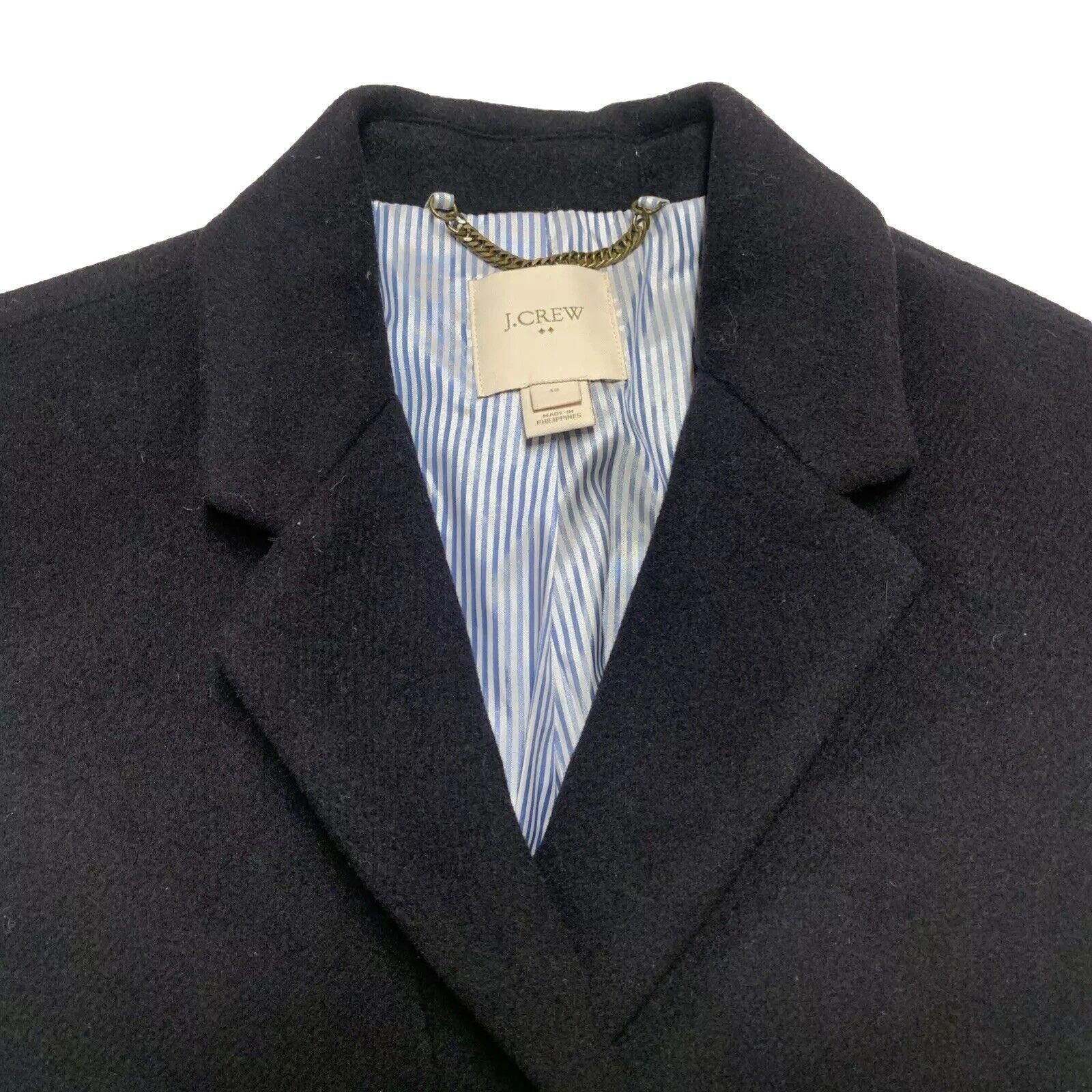 J.Crew J Crew Women’s Sz 12 Black Wool Peacoat Long Topcoat Classic Size XL / US 12-14 / IT 48-50 - 4 Thumbnail