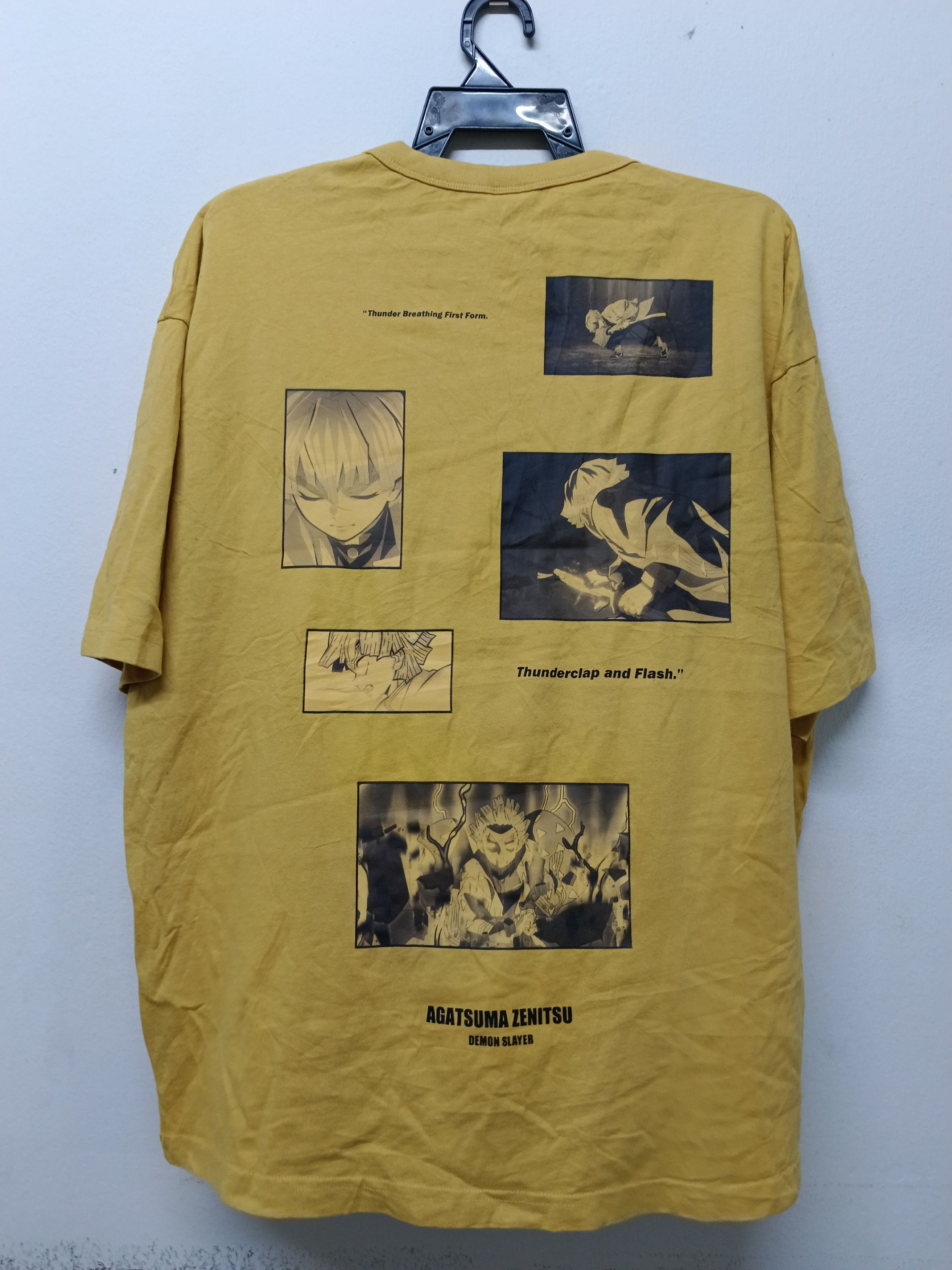 image of Anima x Comics Vintage Anime Demon Slayer Tee in Yellow, Men's (Size XL)