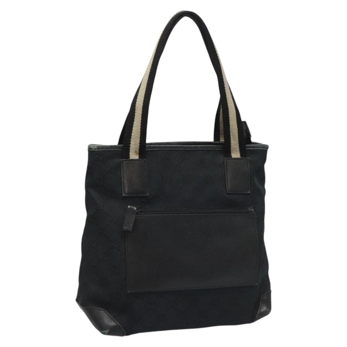 Gucci GUCCI GG Canvas Sherry Line Tote Bag Black White 019 0402 Size ONE SIZE - 1 Thumbnail