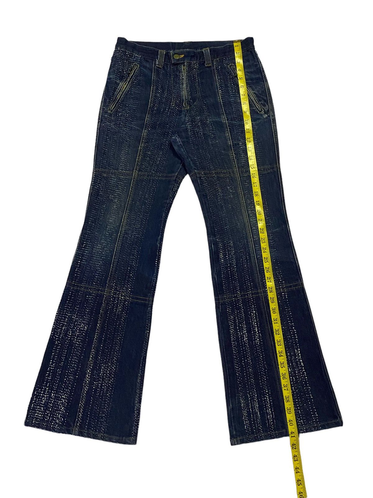 Tornado Mart Tornado Mart Flare Textile Boro Line Style Denim Pants Size US 30 / EU 46 - 6 Thumbnail