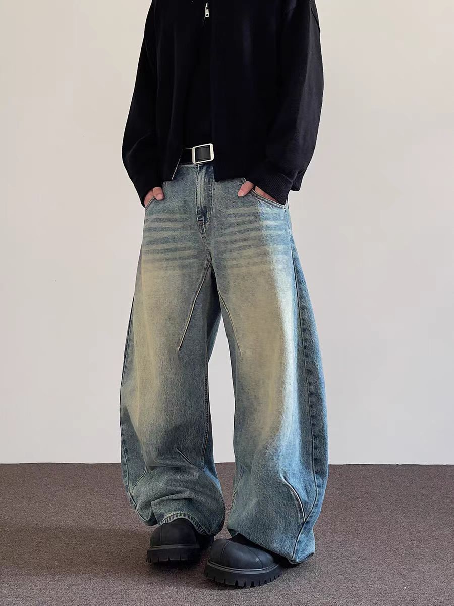 Japanese Brand × Jean Retro washed curved knife baggy casual jeans Size US 34 / EU 50 - 3 Thumbnail