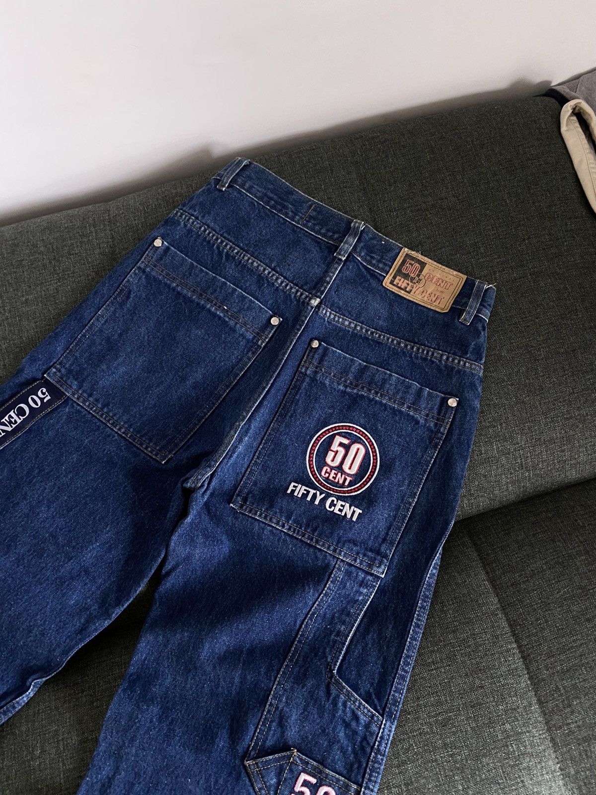 Vintage Vintage 50Cent Baggy Denim Jeans Wide Avant Garde Y2K Faded Size US 30 / EU 46 - 4 Thumbnail