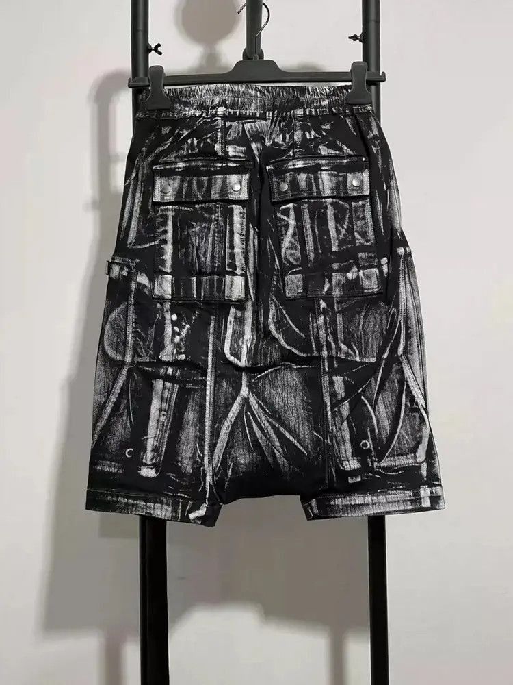 Rick Owens Sz S Rick Owens Drkshdw Silver Waxed Shorts-2505 Size US 30 / EU 46 - 2 Thumbnail