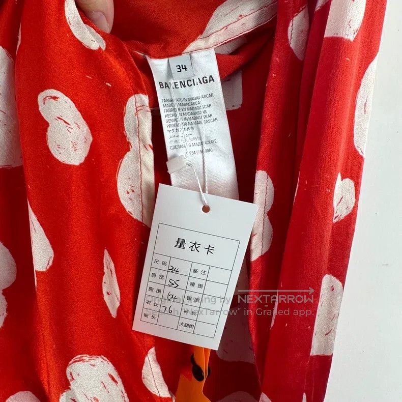 Balenciaga Balenciaga Heart Red Shirt, Size 34 Size XXS / US 00 / IT 34 - 3 Thumbnail