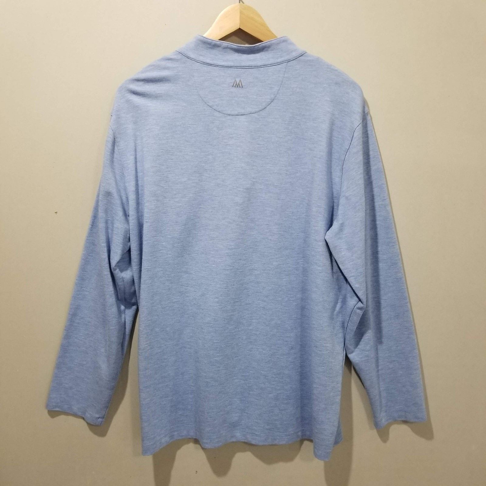 Mizzen+Main Mizzen+Main Sweater Mens Large Blue 1/4 Zip Mock Neck Size US L / EU 52-54 / 3 - 2 Thumbnail