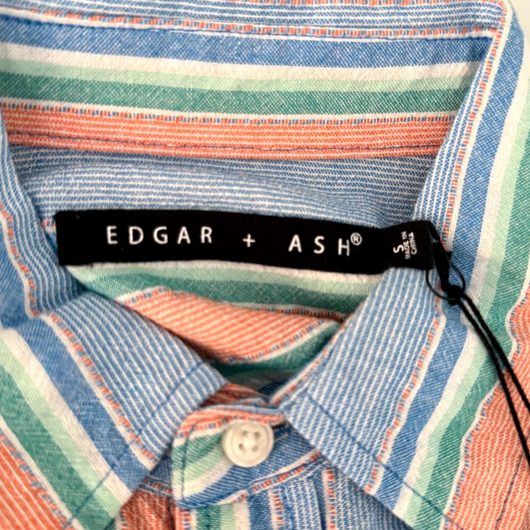ASH Edgar Ash Mens S Short Sleeve Button Down Blue Striped Beach Shirt Size US S / EU 44-46 / 1 - 3 Thumbnail