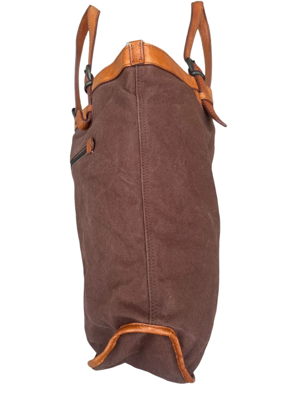 Japanese Brand × Leather Vintage Stranuovo X Ace Leather Cavas Tote Bag Size ONE SIZE - 15 Thumbnail