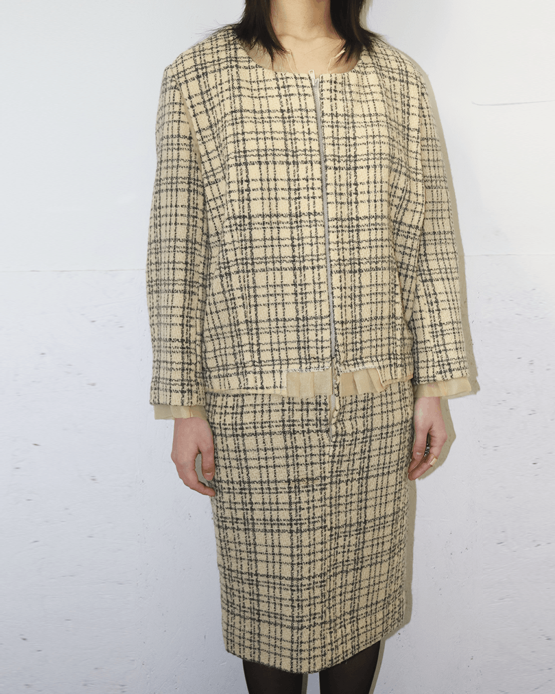 Comme des Garcons Comme des Garçons AD1997 Layered Tweed Zip Dress Size M / US 6-8 / IT 42-44 - 4 Thumbnail