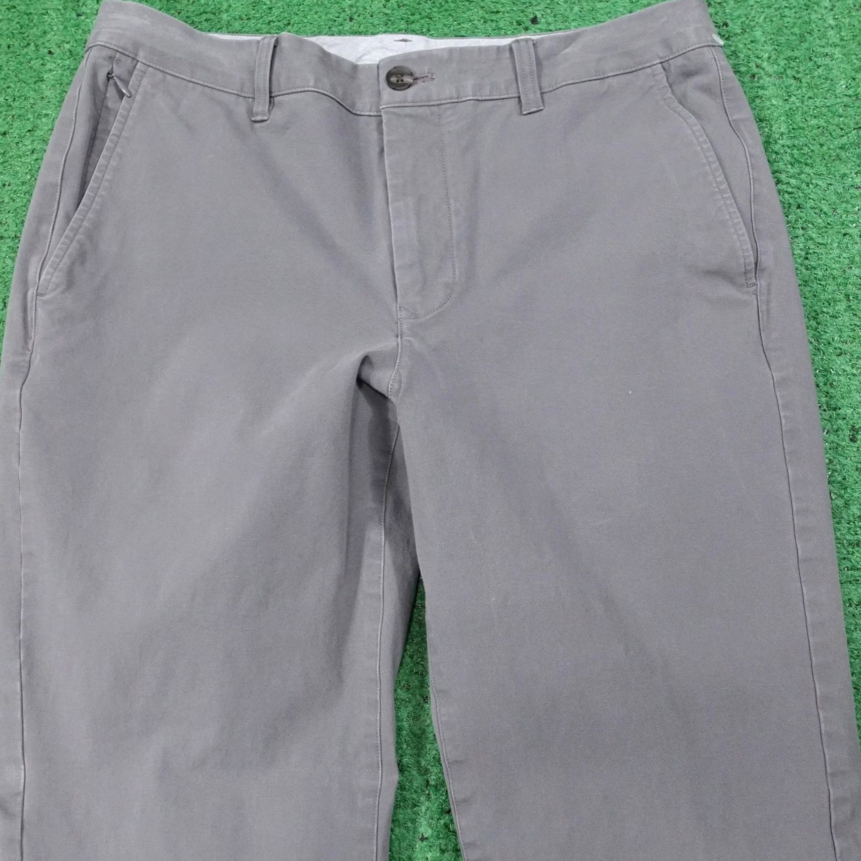 Bonobos Bonobos Pants Mens 34x32 Gray Slim Chino Stretch Cotton Spandex Flat Front Pocket Regular Size 33/32 Size US 33 - 2 Thumbnail