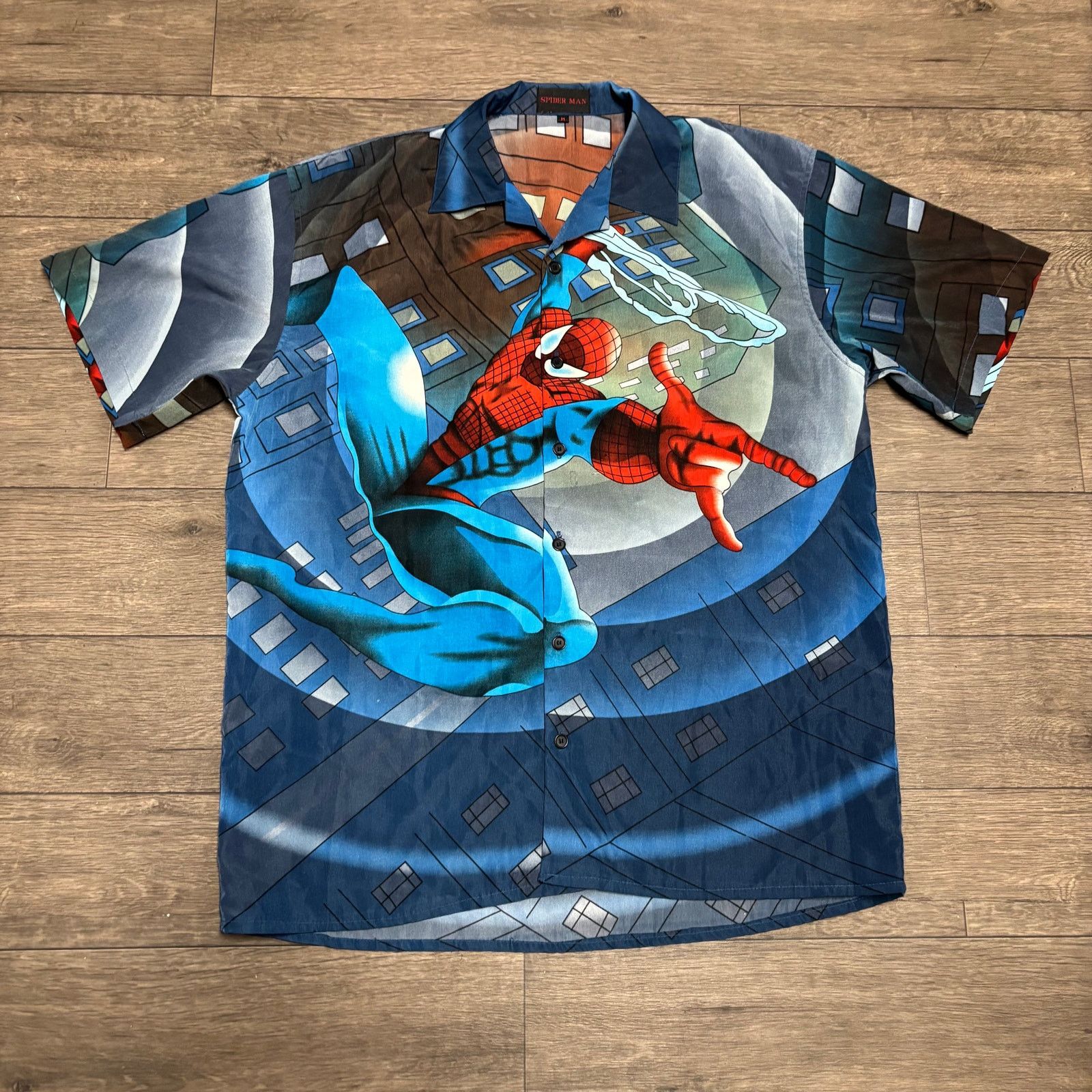 Marvel Comics × Vintage Vintage Spiderman AOP Button Shirt Sz M Size US M / EU 48-50 / 2 - 1 Thumbnail