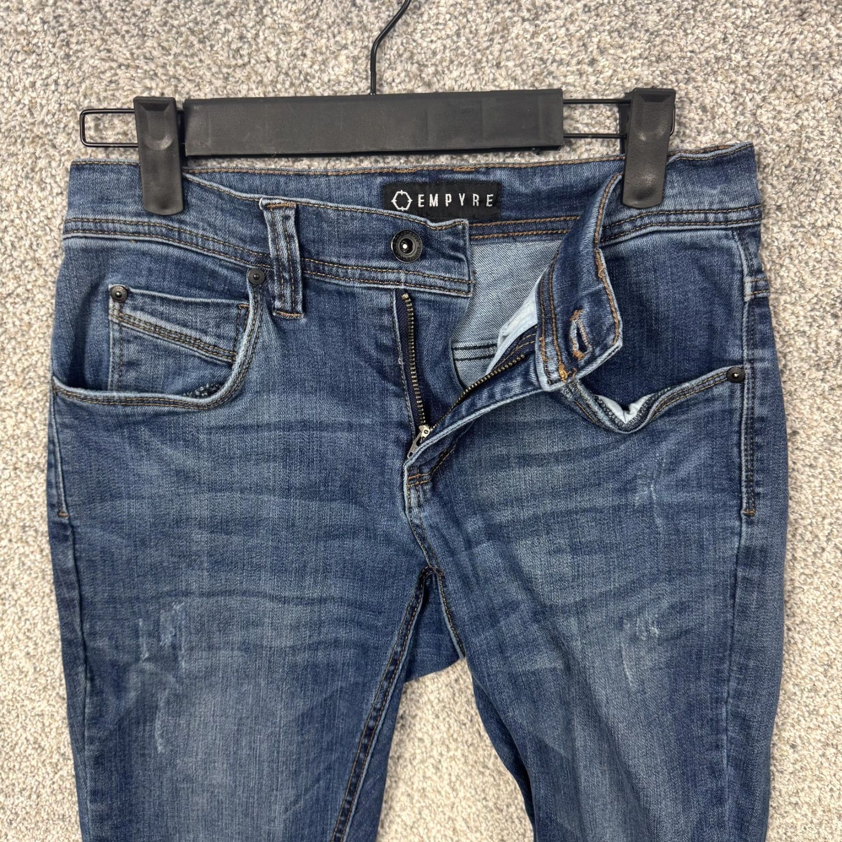 Empyre Empyre Redoil Jeans Mens 28x29.5 Blue Skinny Low Rise Stretch Denim Casual Size US 28 / EU 44 - 7 Thumbnail