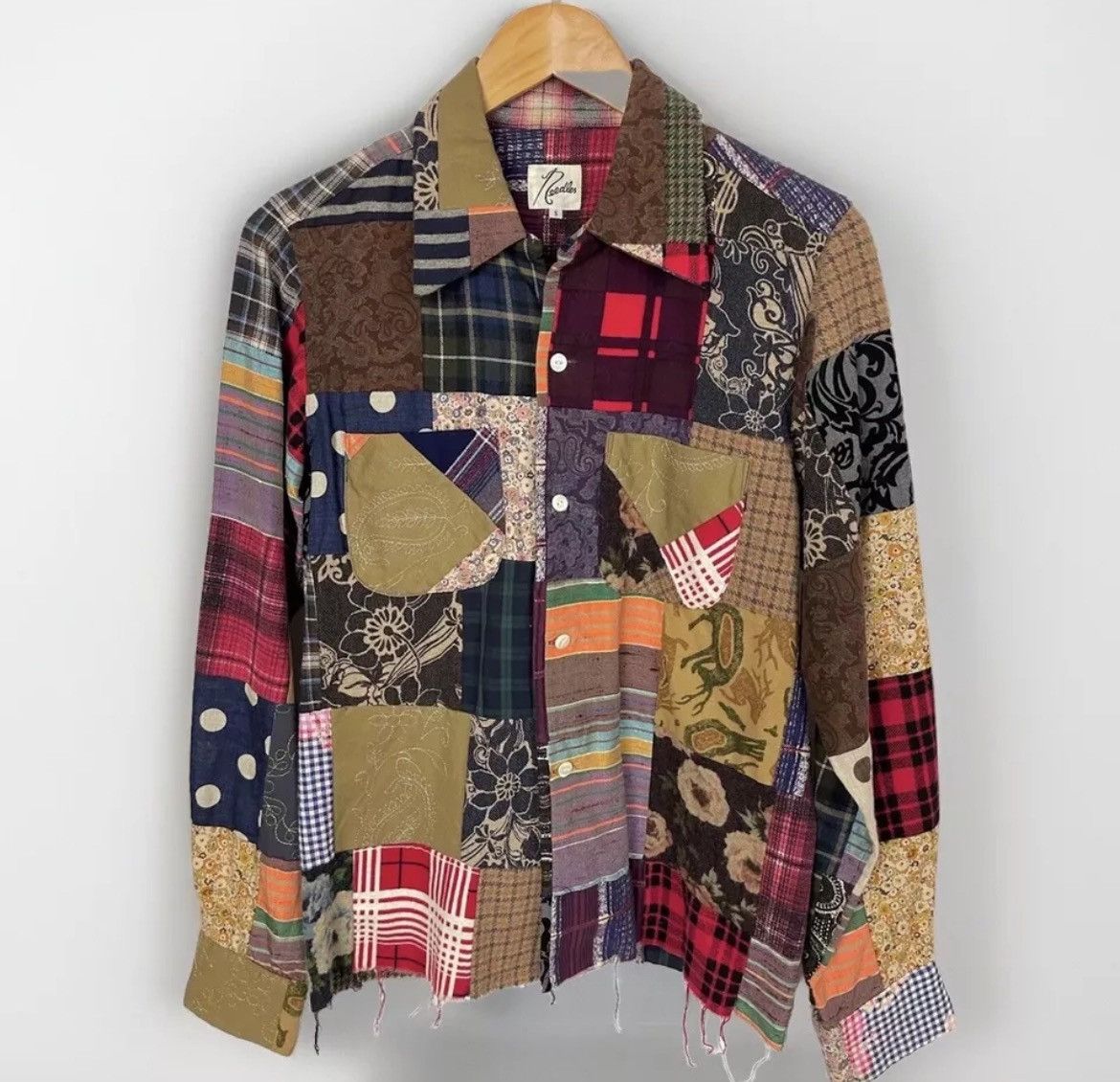 Needles × Nepenthes NEEDLES Mixed Fabric Patchwork Camp Shirt Men’s S Rebuild Size US S / EU 44-46 / 1 - 1 Thumbnail