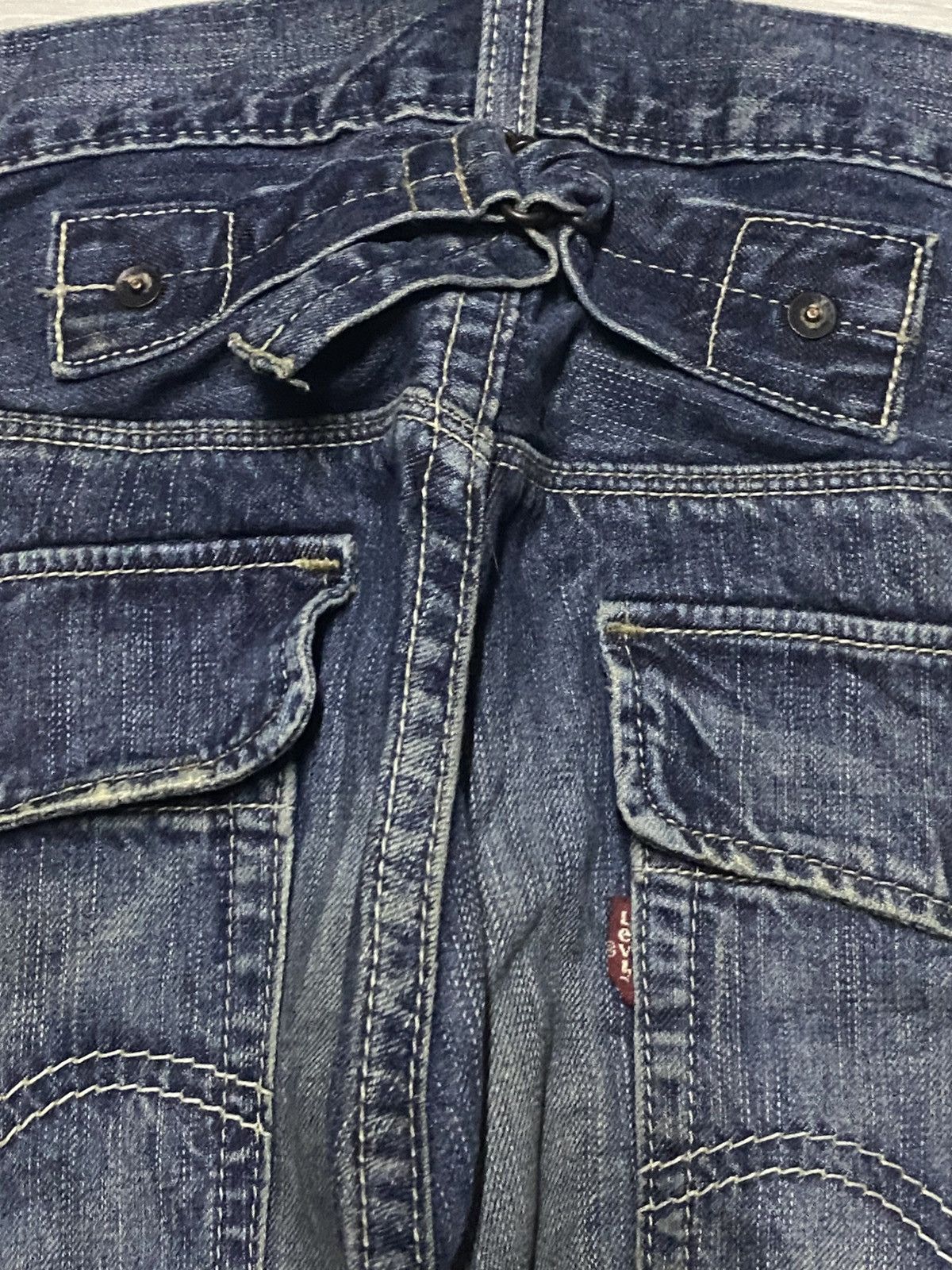 Levi's Levis 202 Vietnam Crazy Wash Distressed Buckle Back Jeans Size US 33 - 14 Thumbnail