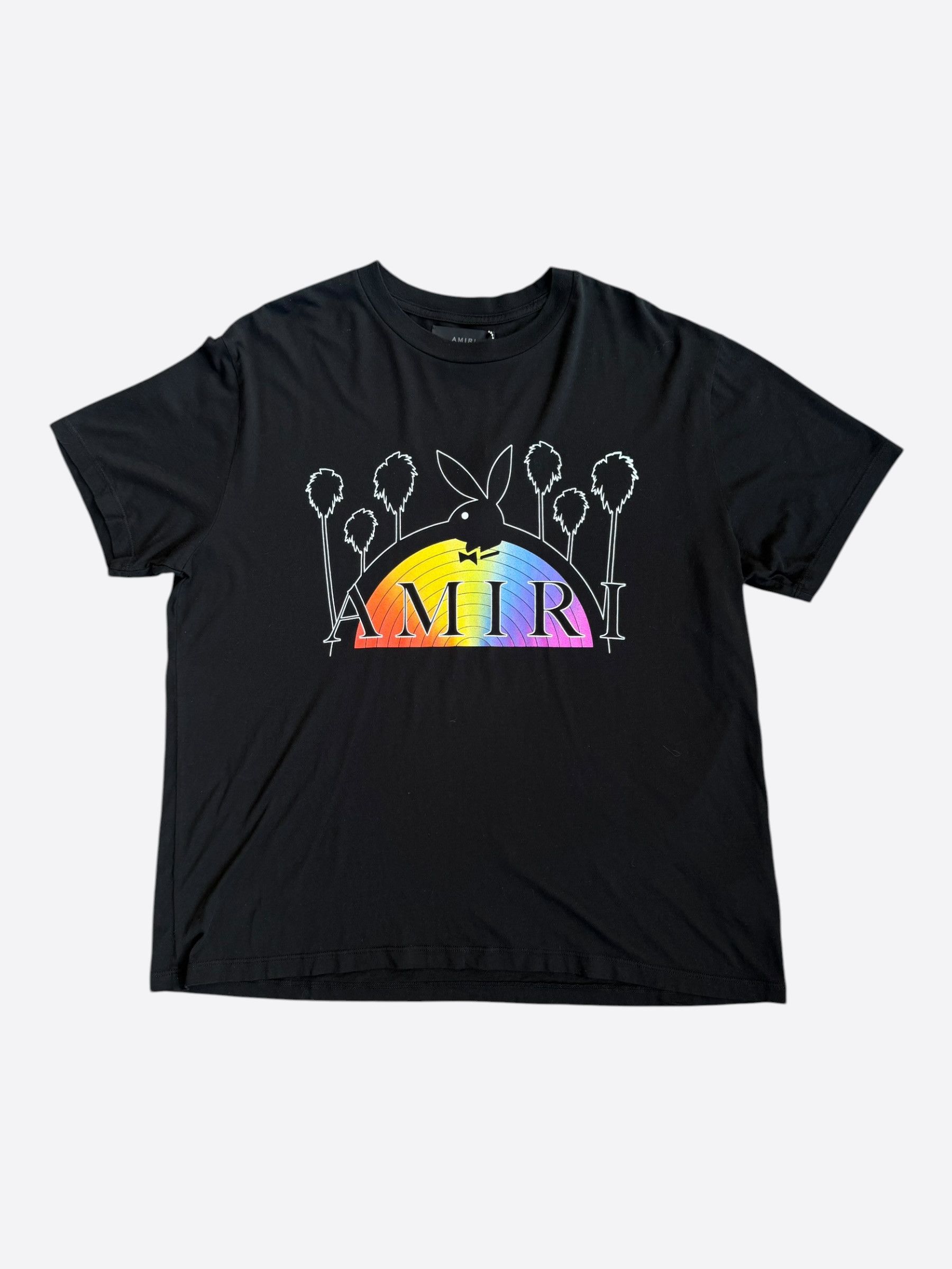 Amiri Amiri Playboy Black & Rainbow Bunny Logo T-Shirt Size US L / EU 52-54 / 3 - 1 Thumbnail