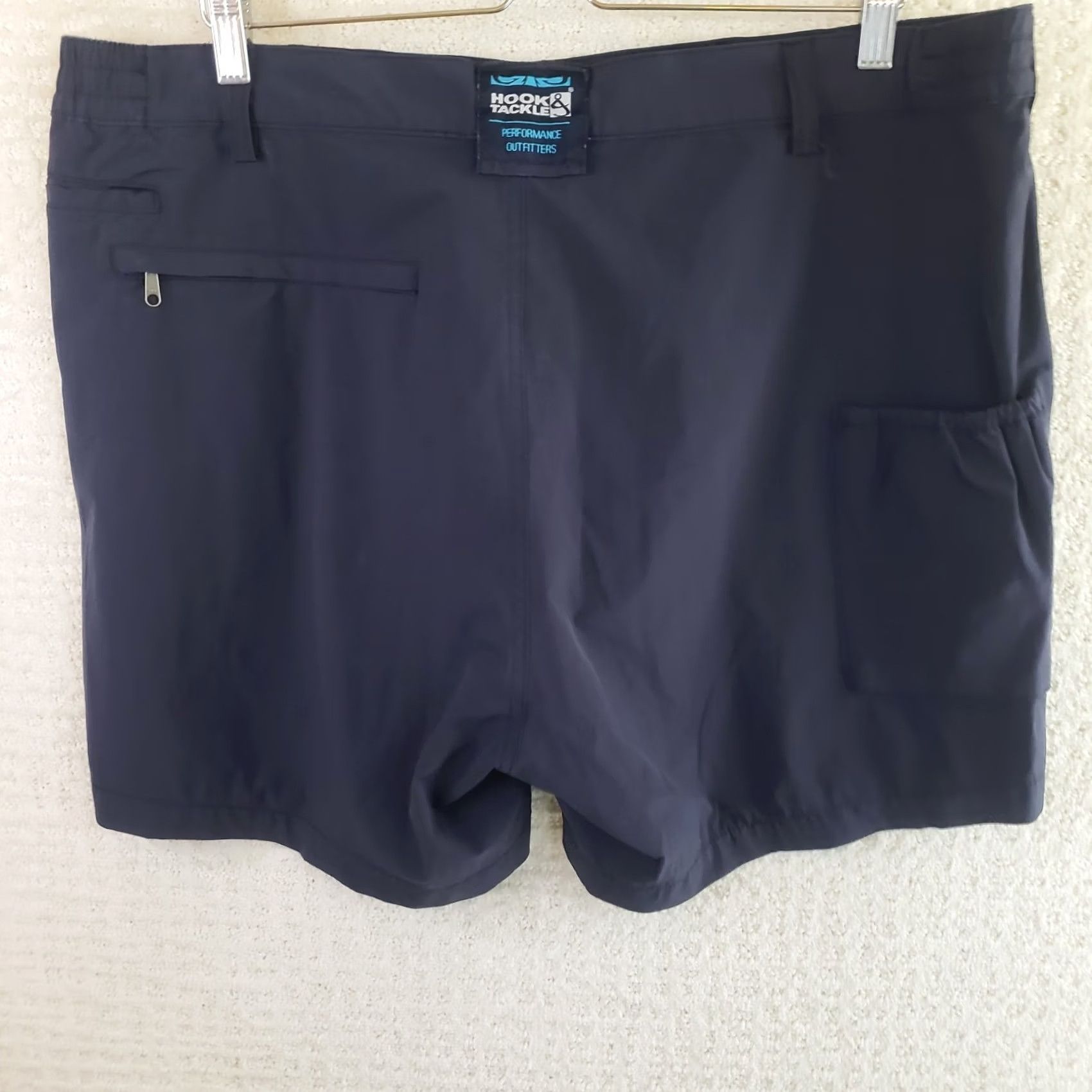 Vintage Hook & Tackle Fishing Shorts Mens 38x6 Blue Quick Dry Nylon Cargo Pockets Camping Outdoor Casual 90s? Size US 38 / EU 54 - 5 Thumbnail