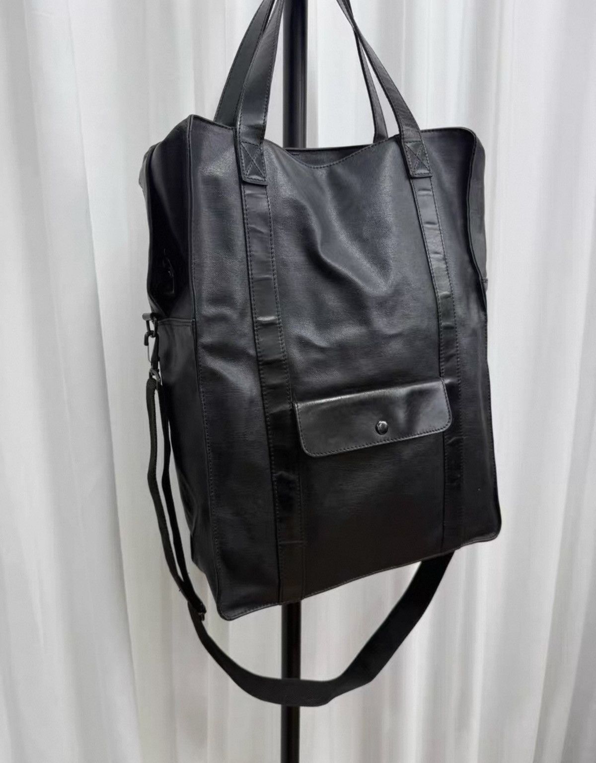 Yohji Yamamoto Yohji Yamamoto Y's for Men Waxed Canvas Tote / Shoulder Bag Size ONE SIZE - 2 Thumbnail