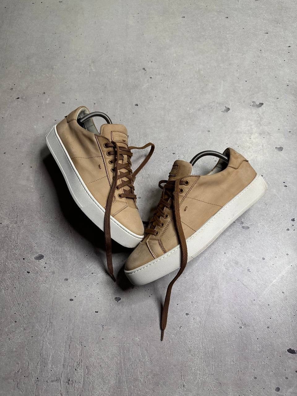 Santoni Santoni Beige Leather Low Top Sneakers Men’s Size 8.5 Italy Size US 8.5 / EU 41-42 - 2 Thumbnail