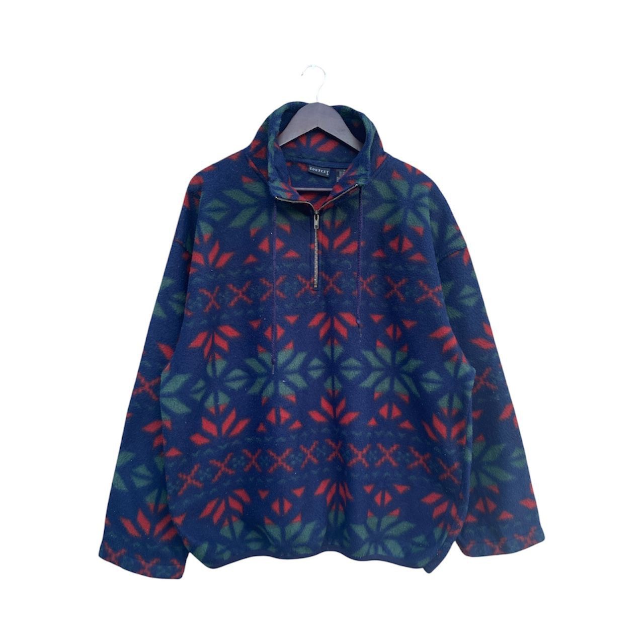Japanese Brand Vintage Context Fleece Jacket Half Zipper Size US L / EU 52-54 / 3 - 1 Thumbnail