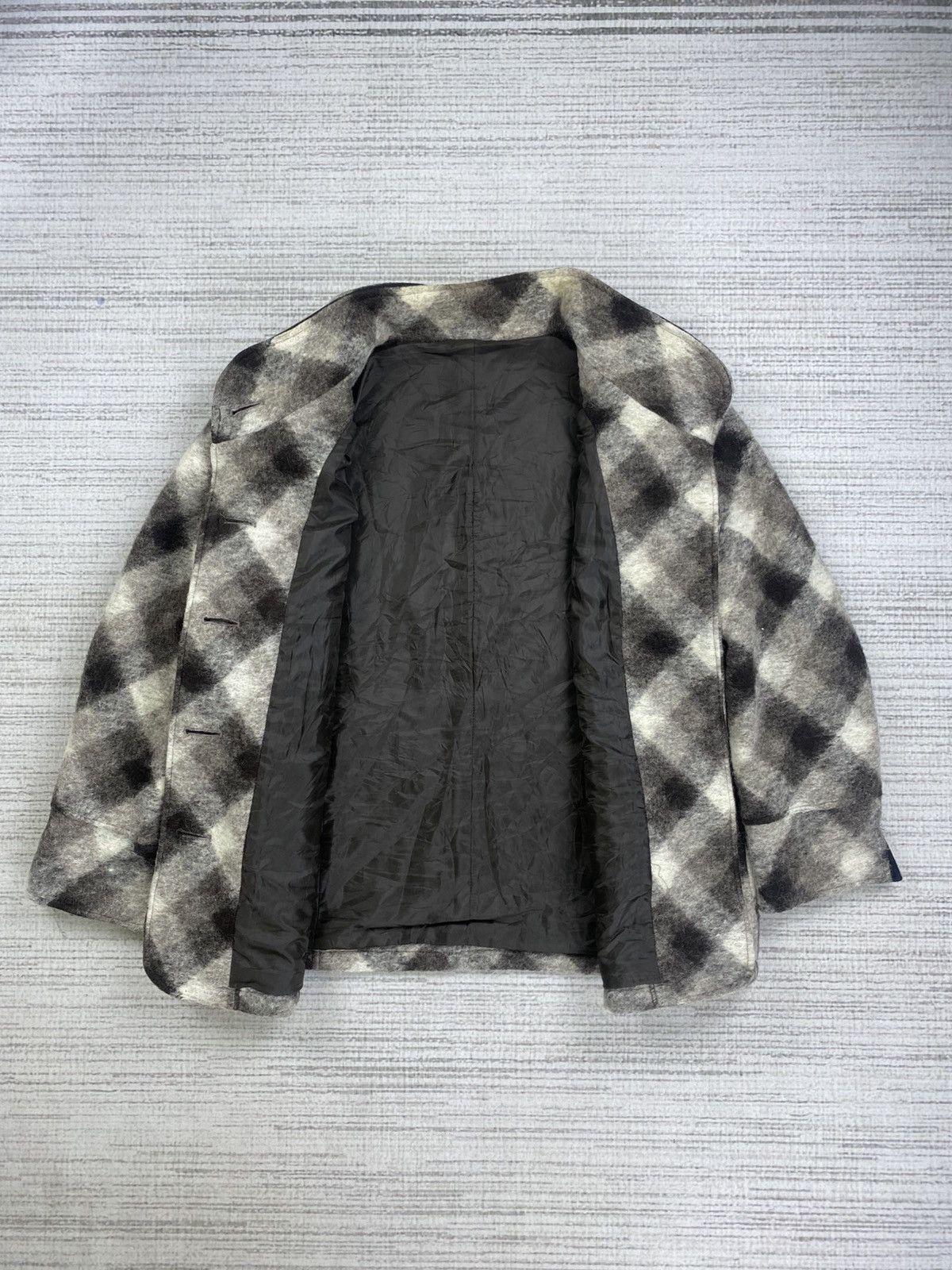 Designer × Japanese Brand × Vintage Vintage Sun Gleam Japanese Brand Grey Plaid Mohair Jacket Size US M / EU 48-50 / 2 - 6 Thumbnail