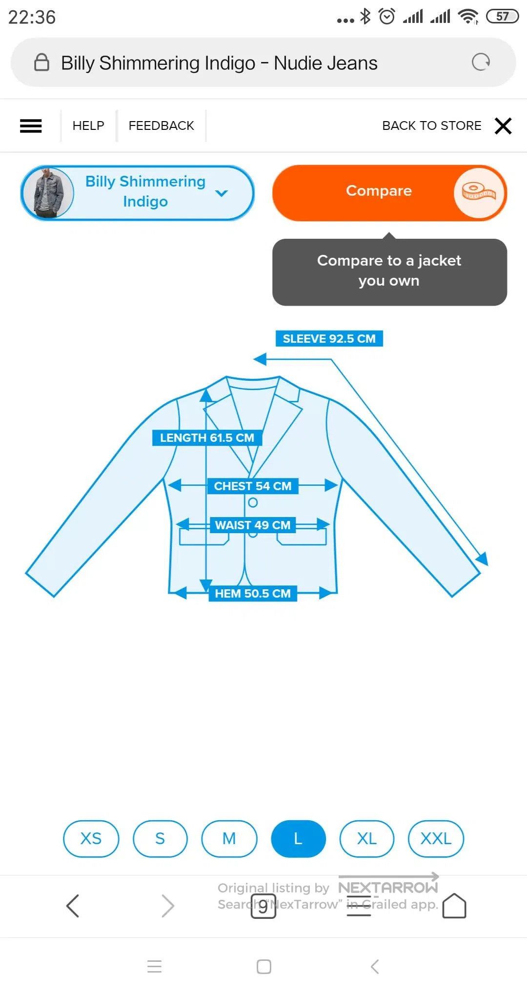 Nudie Jeans Nudie Billy Shimmering Indigo Denim Jacket. Size US L / EU 52-54 / 3 - 9 Thumbnail
