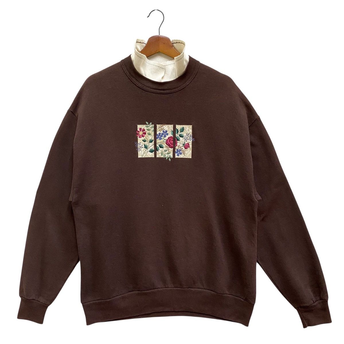 Vintage Vintage 90s Top Stitch Sweatshirt Double Collar Morning Sun Size US L / EU 52-54 / 3 - 3 Thumbnail