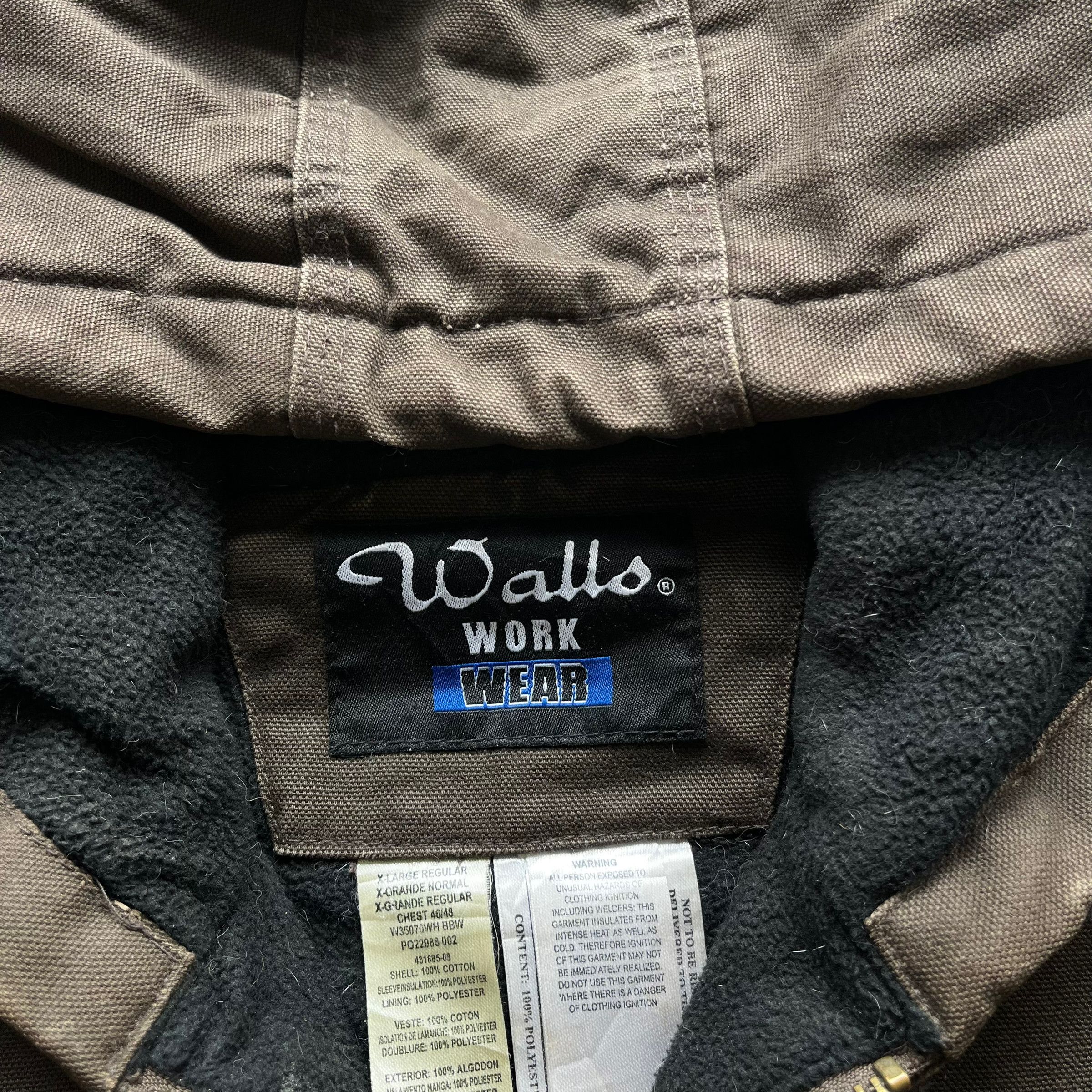 Walls Vintage 90s Men's Walls Brown Hooded Workwear Jacket Size US XL / EU 56 / 4 - 2 Thumbnail
