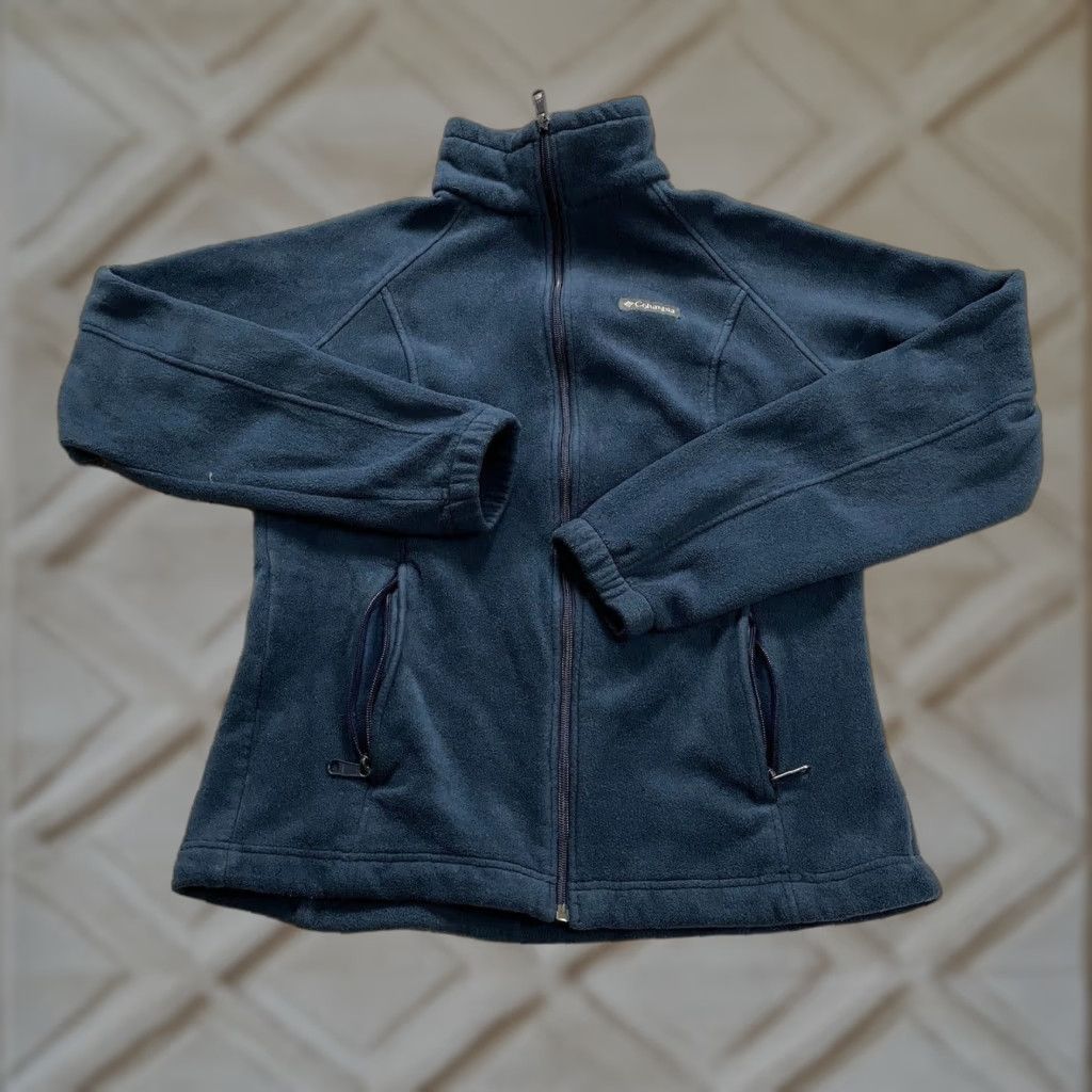 Vintage Columbia Benton Springs Fleece Jacket Womens Large Blue Full Zip Pockets Outdoor Jacket Size L / US 10 / IT 46 - 1 Thumbnail