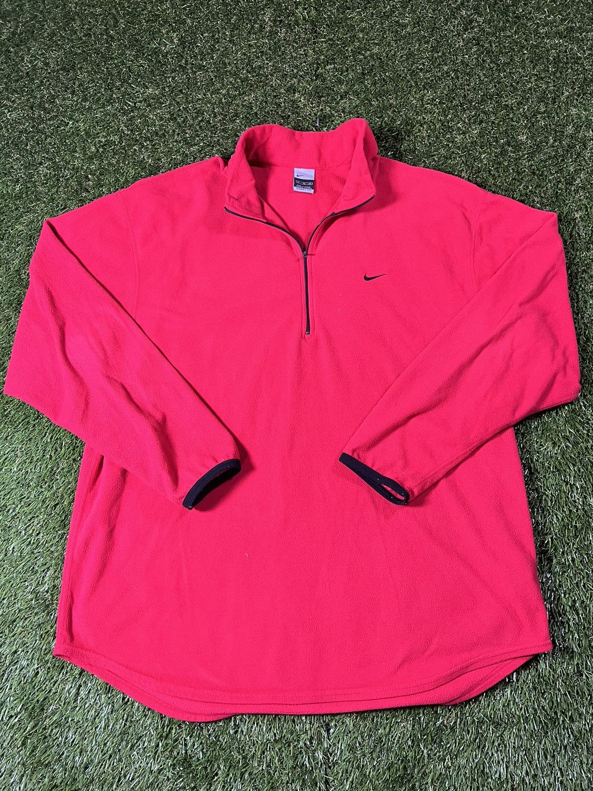 Nike Vintage Y2K Baggy Red Nike Fleece Therma Fit Sherpa Jacket Size US XL / EU 56 / 4 - 2 Thumbnail