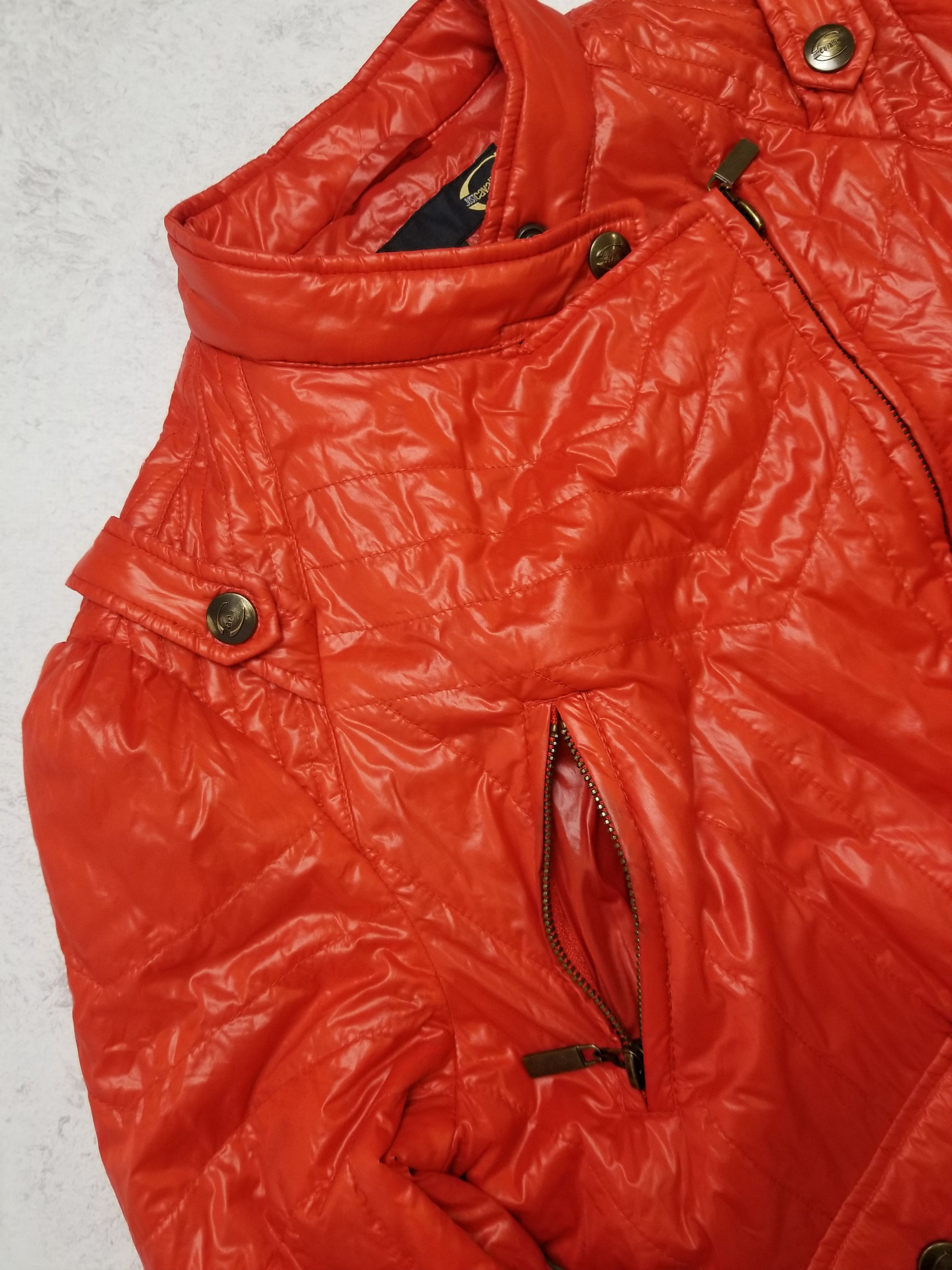 Just Cavalli Y2K Biker Slim Puffer Red Jacket Size M / US 6-8 / IT 42-44 - 8 Thumbnail