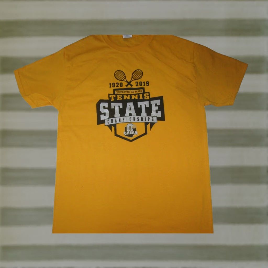 Jerzees OHSAA Ohio High School Tennis State Championship T Shirt Men's Medium 19-20 Guys Size US M / EU 48-50 / 2 - 1 Thumbnail