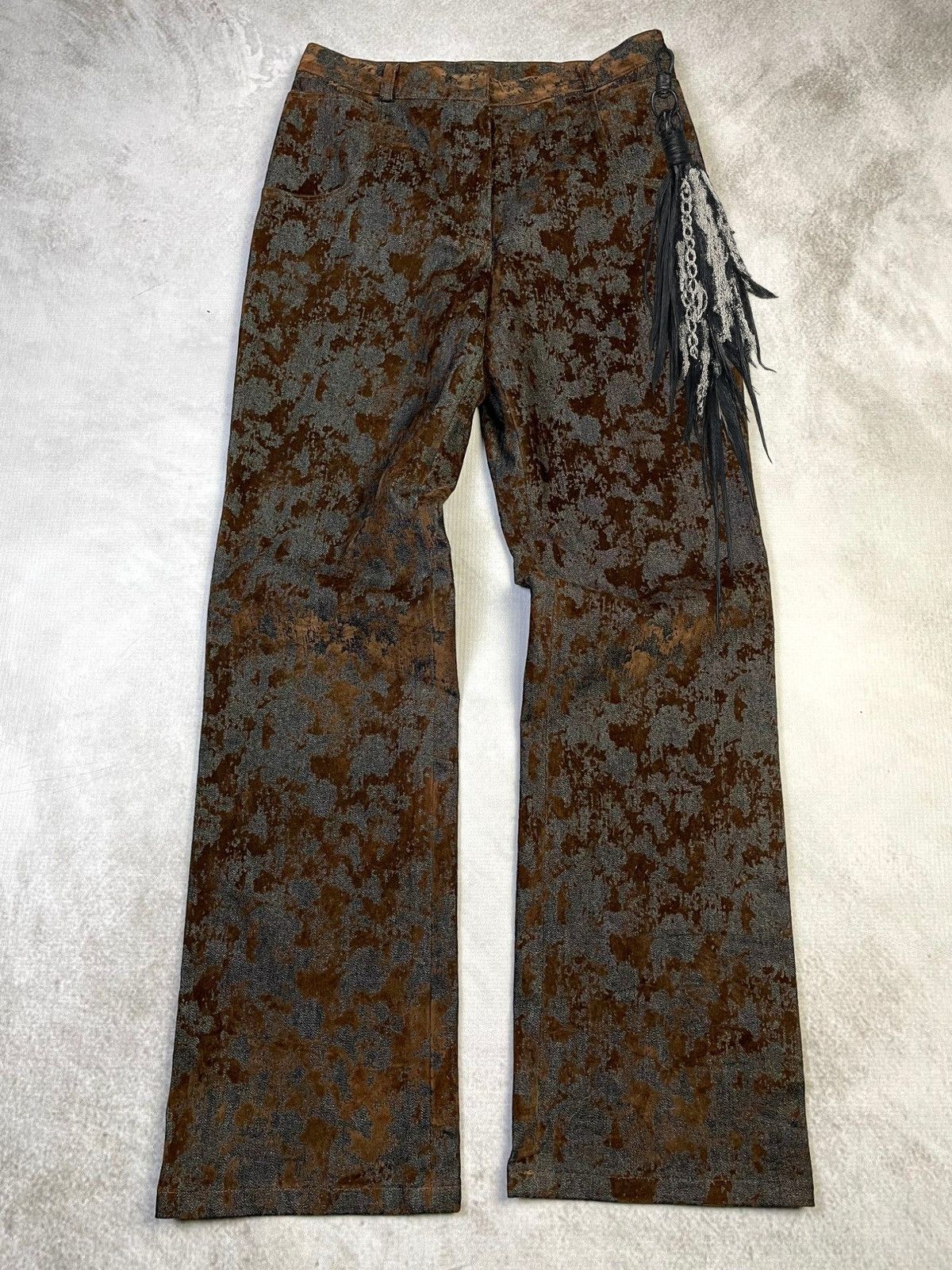 Tornado Mart 2000s Naiku 'Wizard' Flock Print Subtle Flare Jeans Size US 28 / EU 44 - 1 Thumbnail