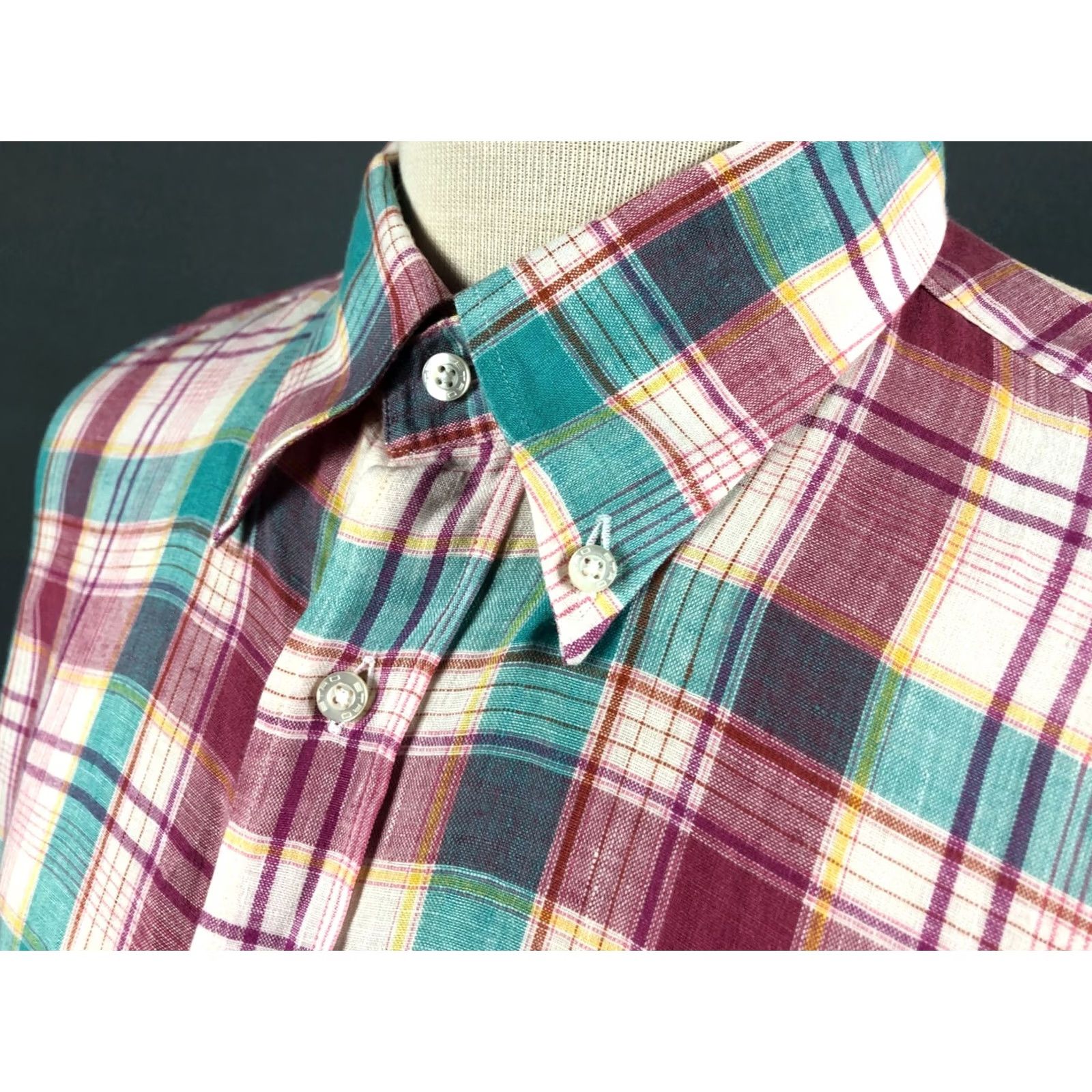 Etro ETRO Men's Long Sleeve Shirt Multicolor Linen Check Size 44 Casual Button-Up Size US XXL / EU 58 / 5 - 6 Thumbnail