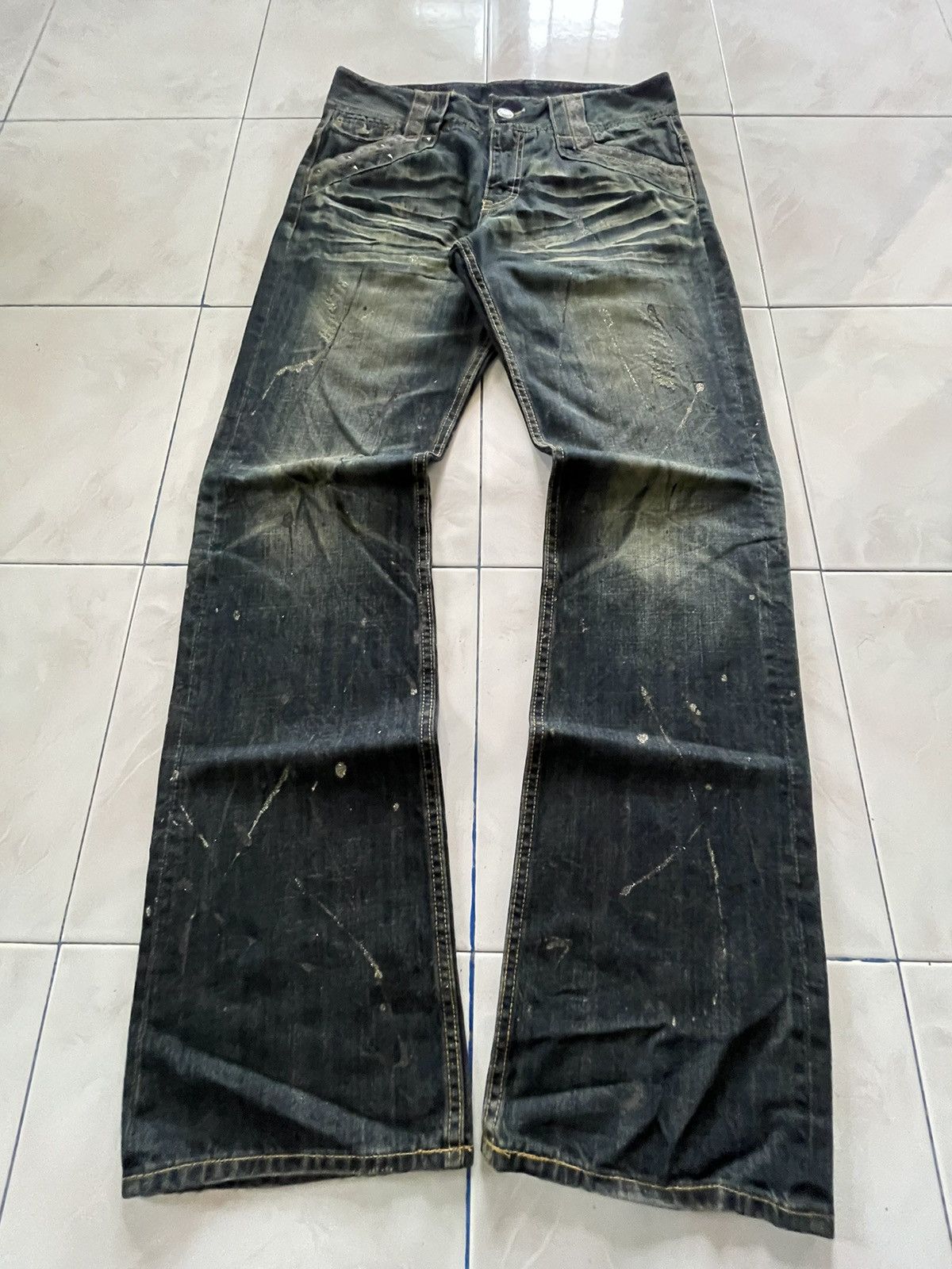 If Six Was Nine Shredded Studded Distressed Painter Japanese Brand Jeans Size US 32 / EU 48 - 2 Thumbnail