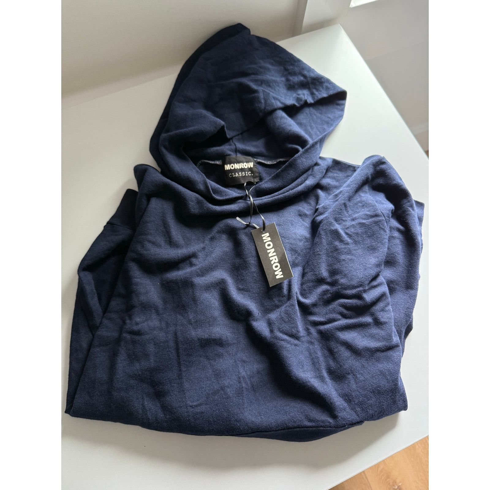 MONROW New Monrow Men’s Supersoft Pullover Hoodie - S Navy - $146 Size US S / EU 44-46 / 1 - 3 Thumbnail