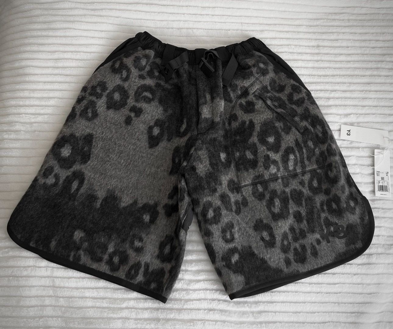 Adidas Y-3 Leopard-Print Wool Shorts | Grailed