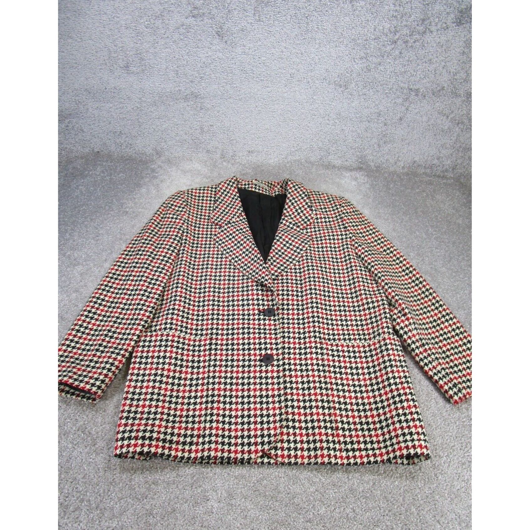 Missoni Houndstooth Patterned White Knit Wool Womens Sport Coat 