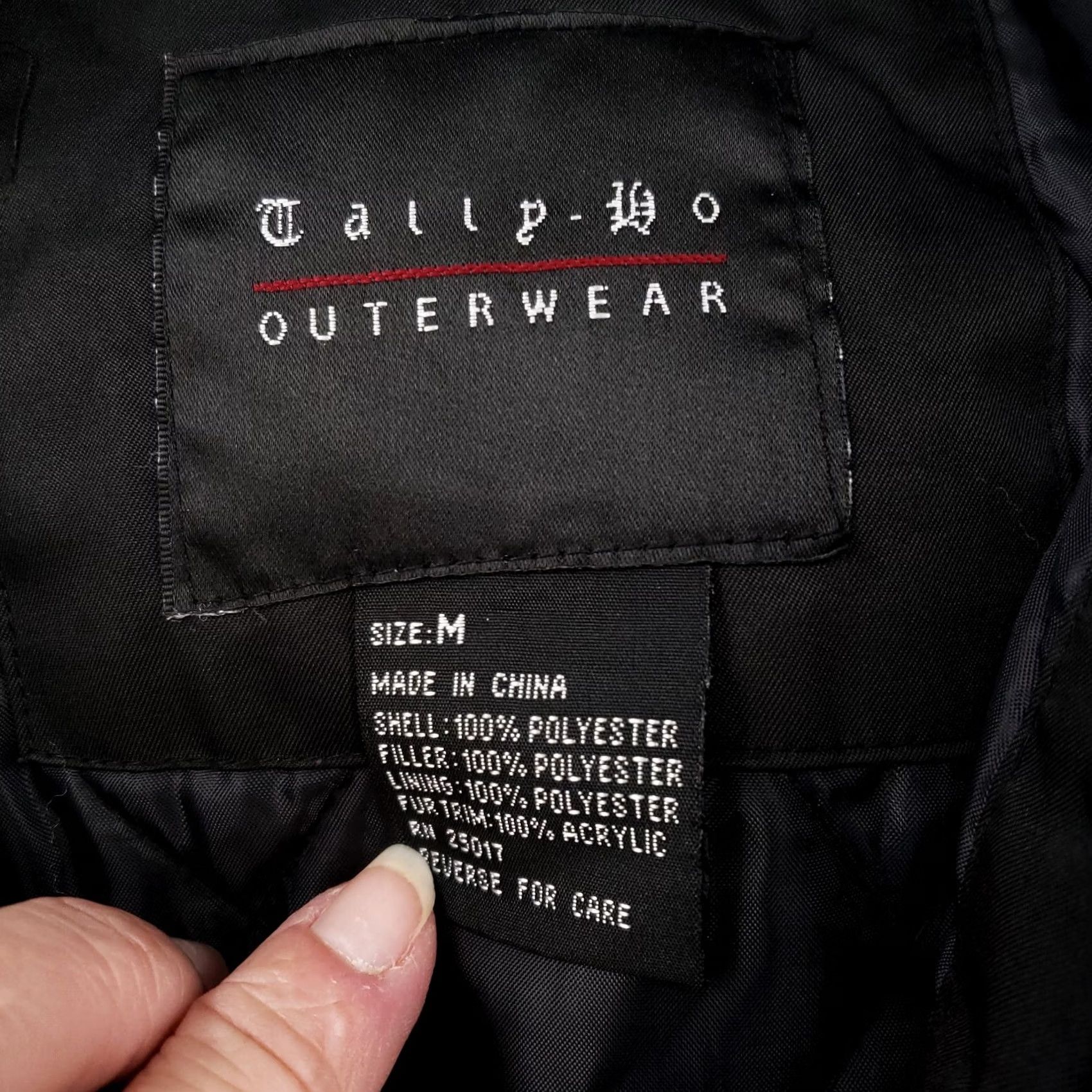 Vintage Tally Ho Jacket M Medium Black Anorak Hooded Fur Trim Full Zip Outerwear Womens Size M / US 6-8 / IT 42-44 - 3 Thumbnail