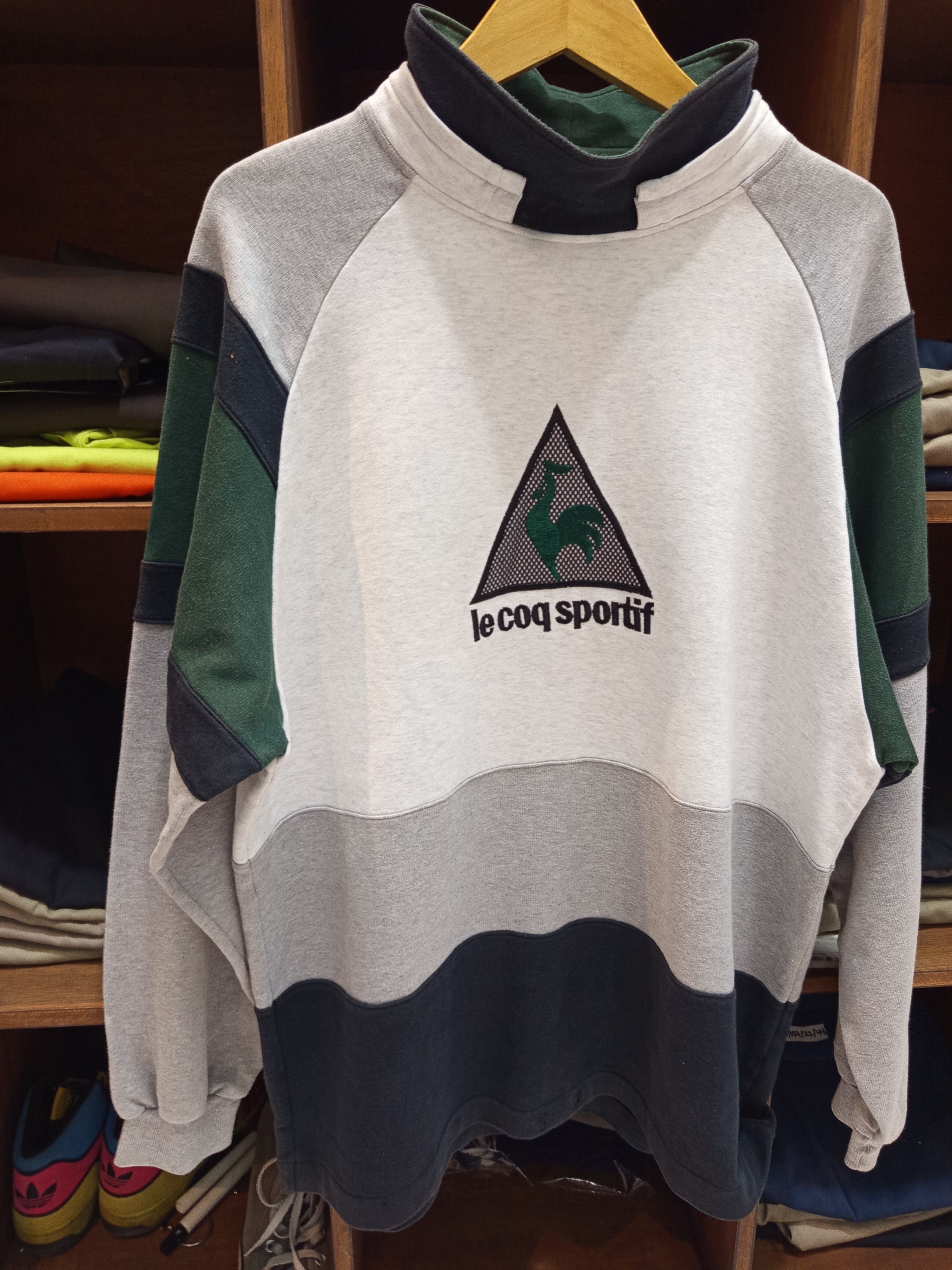 Le Coq Sportif Le Coq Sportif Japan Made Color Block Mock Neck Sweatshirt Size US L / EU 52-54 / 3 - 3 Thumbnail