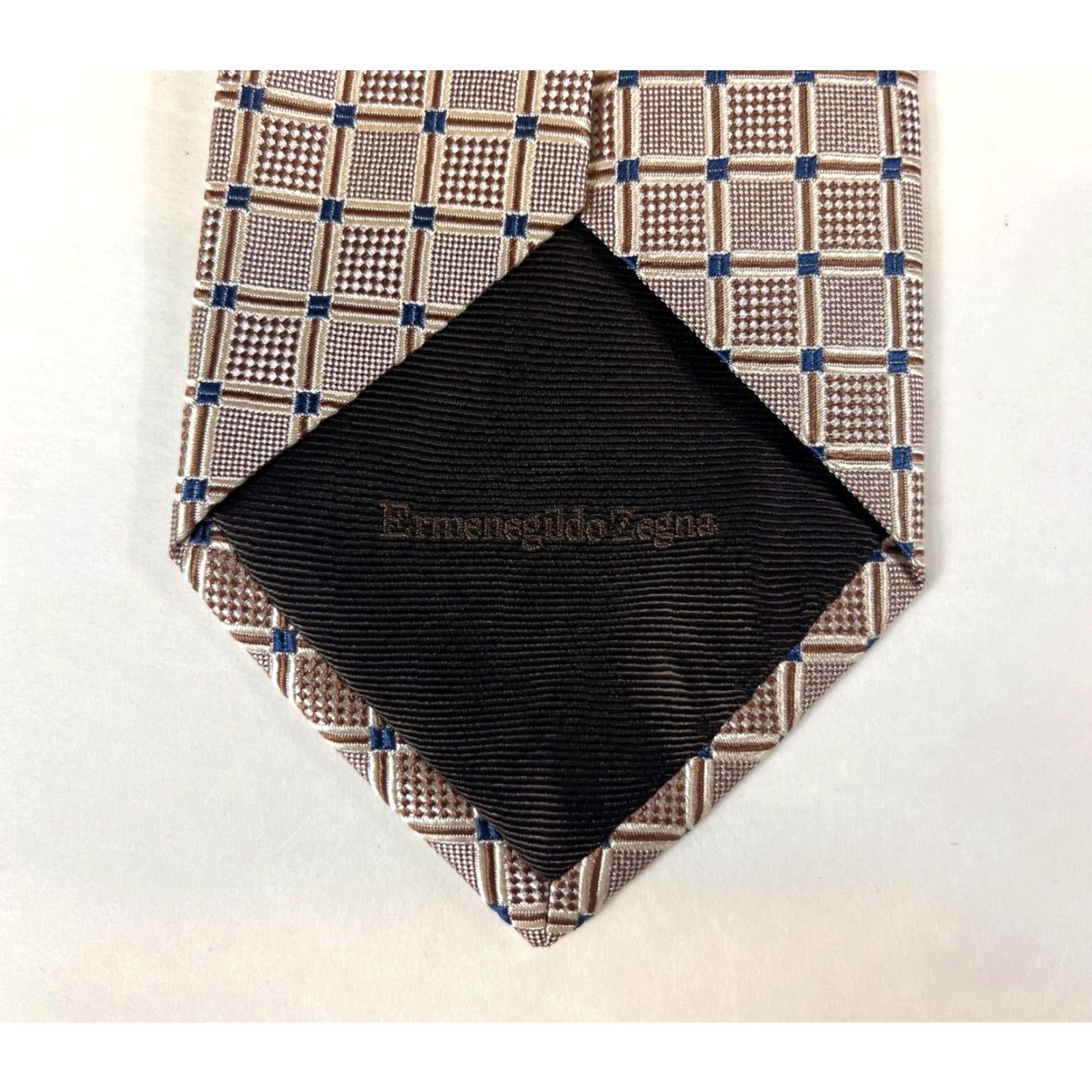 Ermenegildo Zegna VINTAGE Ermenegildo Zegna Men's Silk Tie Geometric Textured Made in Italy Size ONE SIZE - 7 Thumbnail