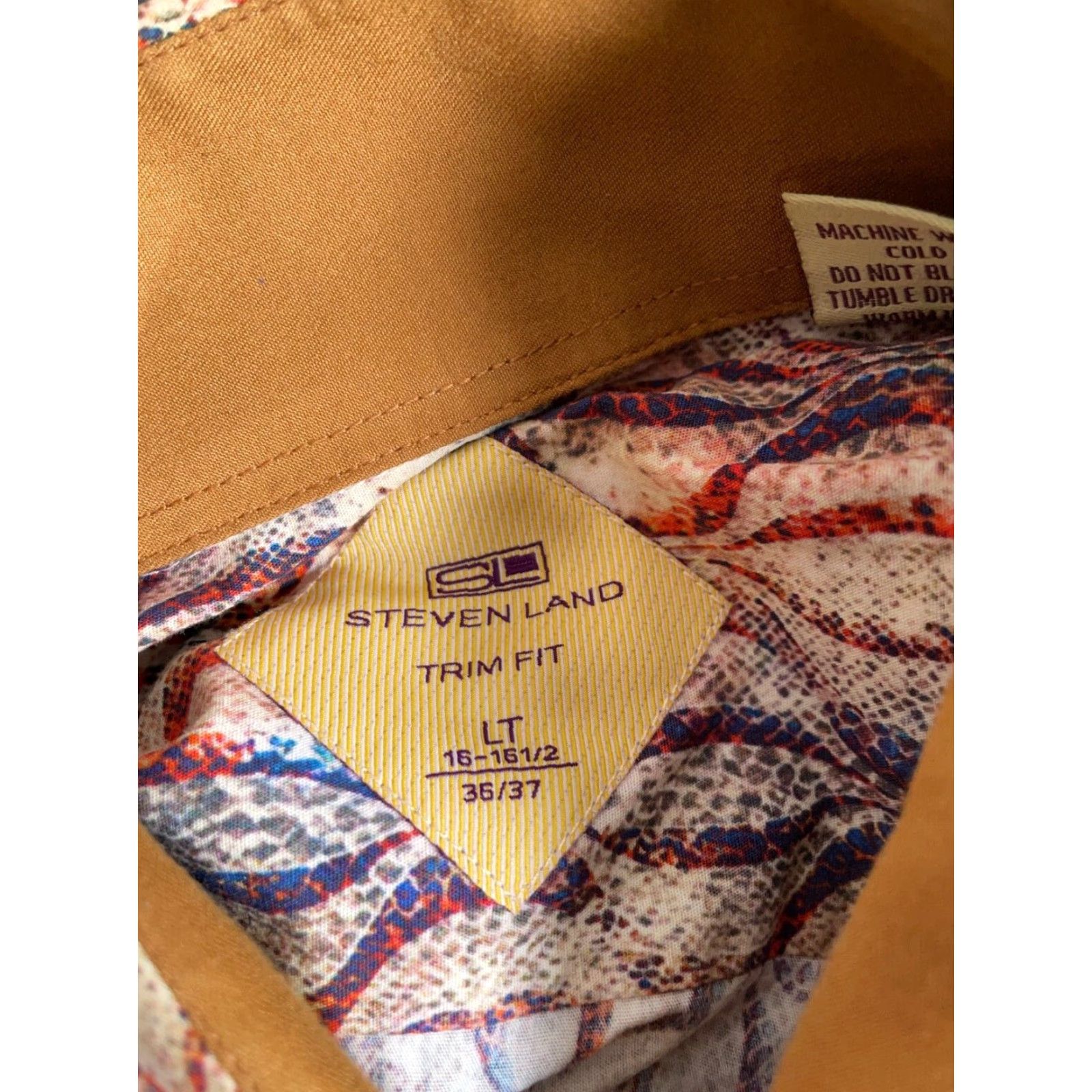 Steven Alan Steven Land Multicolor Geometric Pattern Long Sleeve Button-Up Shirt Adult Large Tall Mens Size US L / EU 52-54 / 3 - 4 Thumbnail