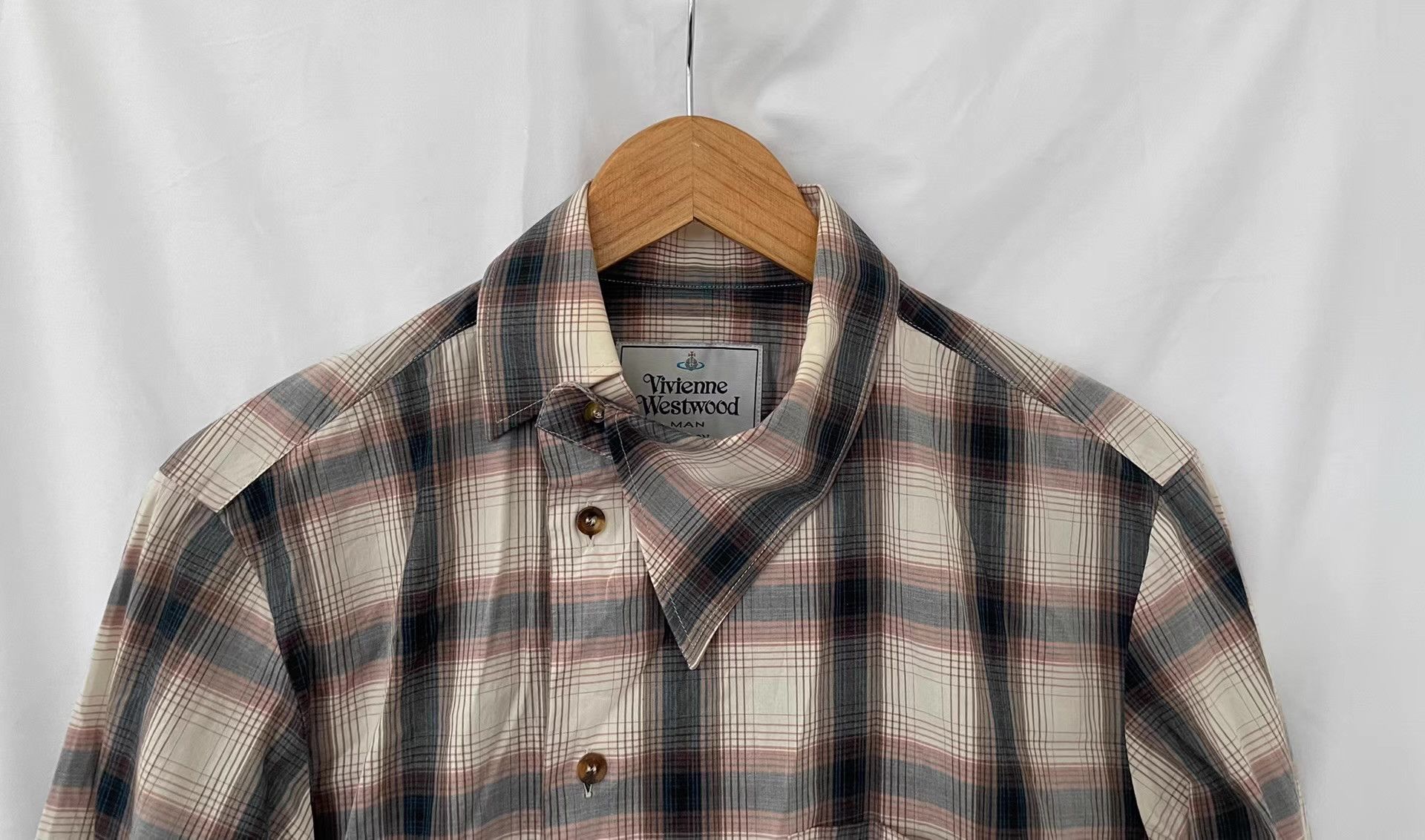 Vivienne Westwood Vivienne Westwood Man Men's Plaid Asymmetrical Shirt Ｑ21 Size US M / EU 48-50 / 2 - 8 Thumbnail