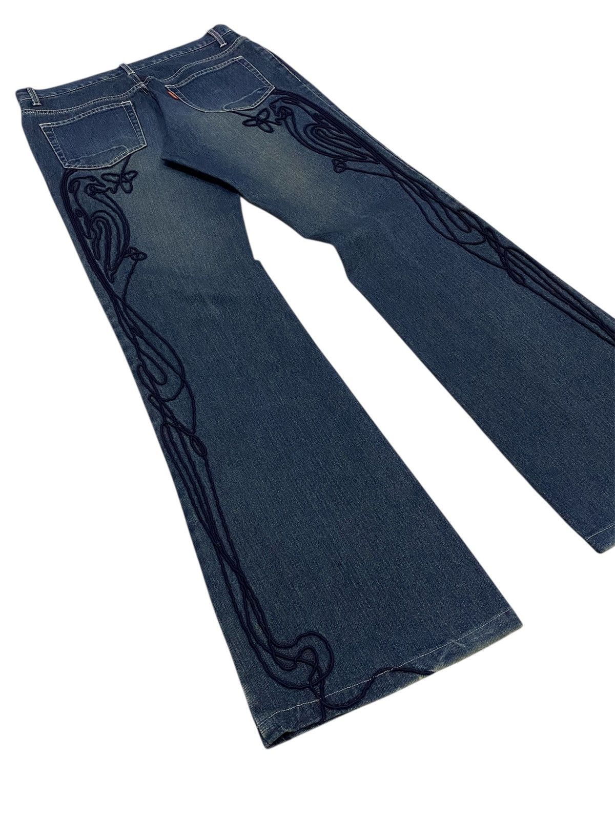 Tornado Mart 💃Tornado Mart Embroidery Tribal Denim Flare Jeans Size 30" / US 8 / IT 44 - 24 Thumbnail