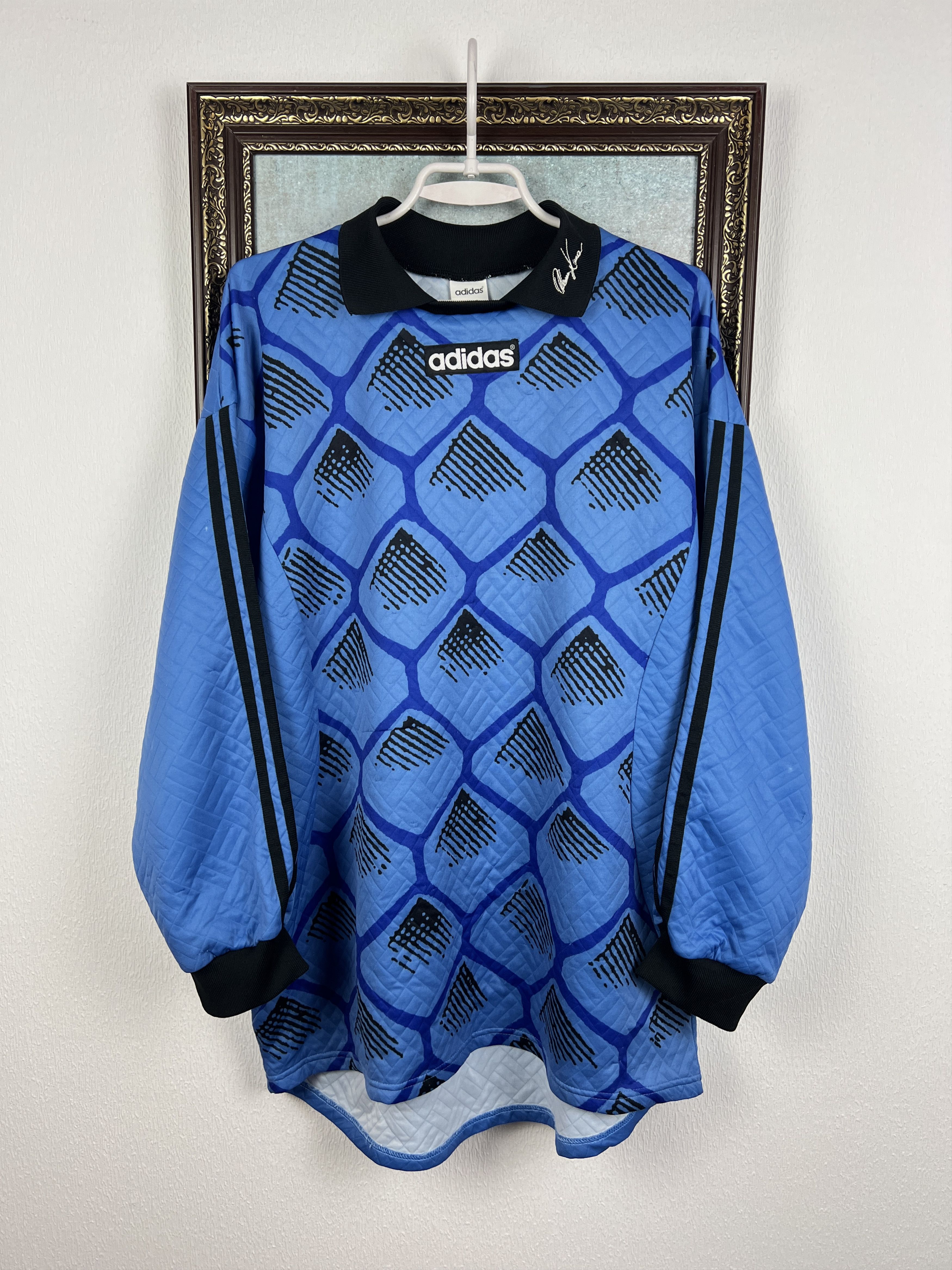 Adidas Vintage Goalkeeper Football Shirt Kahn Soccer Jersey Trikot Size US L / EU 52-54 / 3 - 1 Thumbnail
