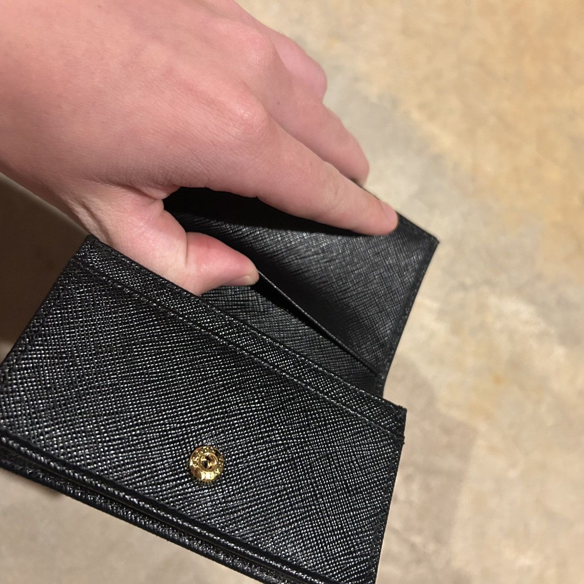 Designer × Prada Brand New Prada Saffiano Leather Card Holder Nero Black Size ONE SIZE - 14 Thumbnail