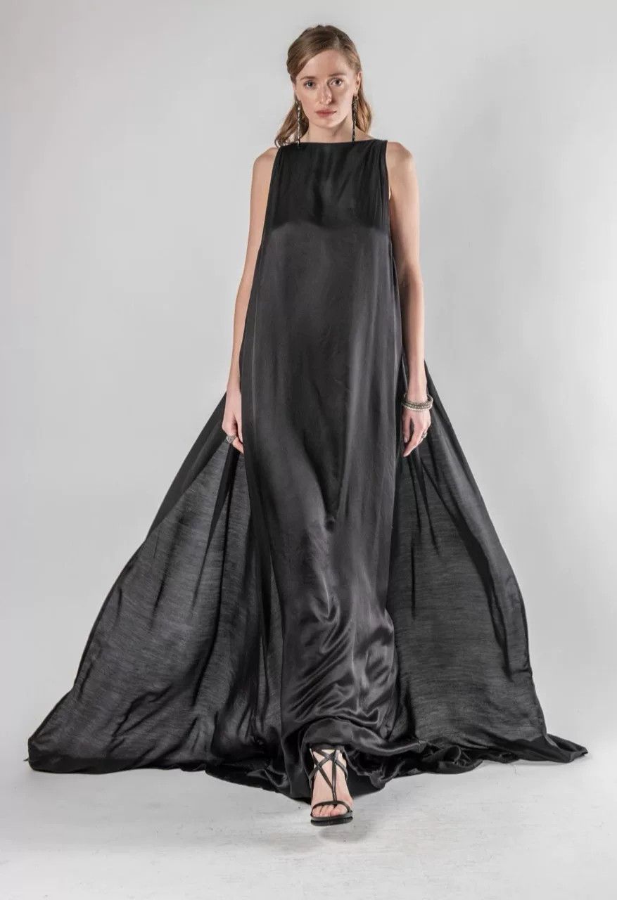 Ann Demeulemeester Ann Demeulemeester Purple Silk Long Dress Size 34" / US 12 / IT 48 - 1 Thumbnail