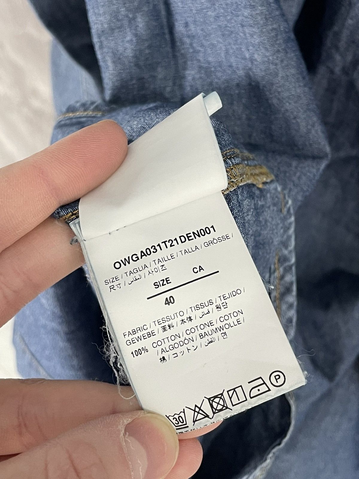 Off-White Off-White Big Logo Denim Hypebeast Style shirt Size US S / EU 44-46 / 1 - 15 Thumbnail